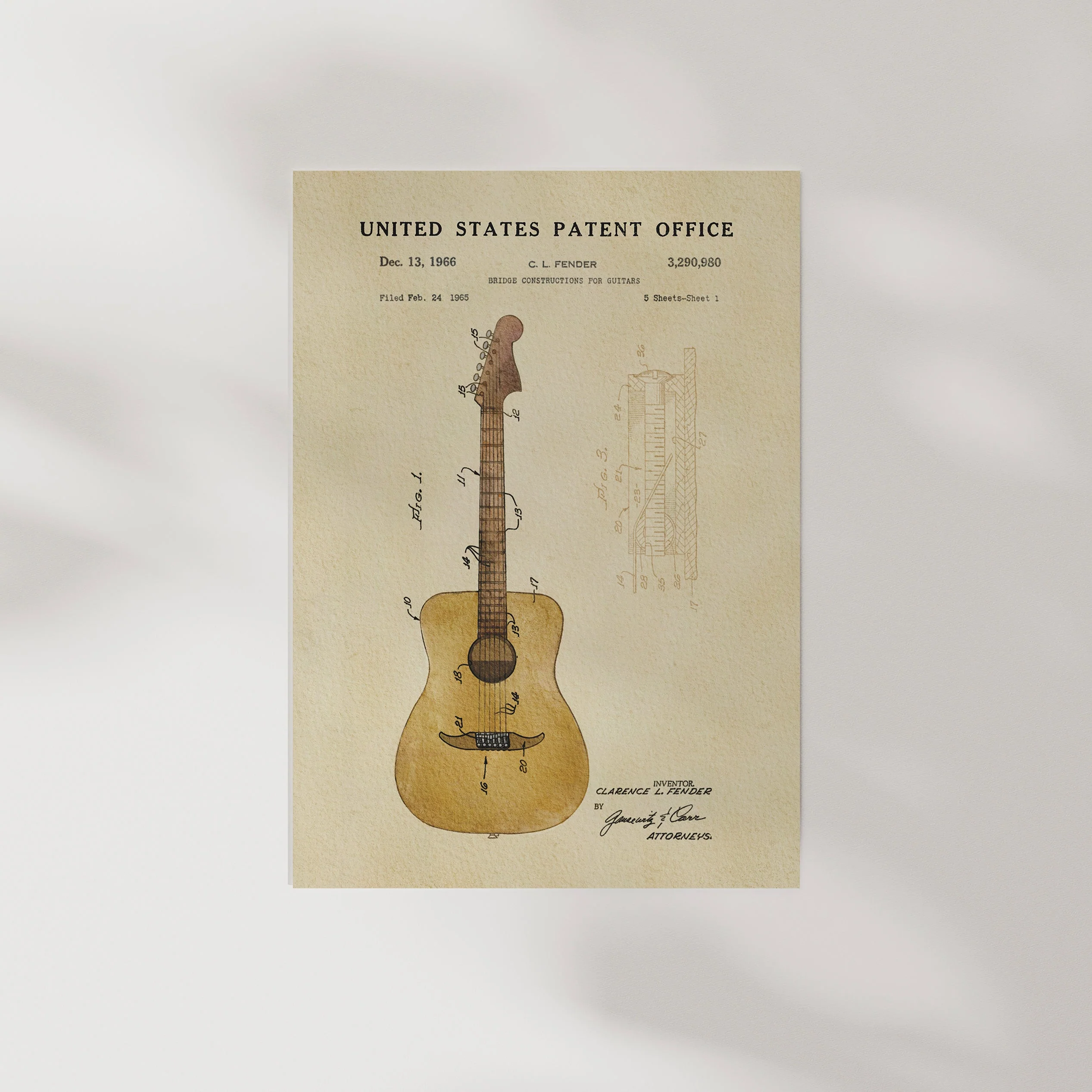 TIMELESS PATENTS - ACOUSTIC GUITAR PRINT - Image 6