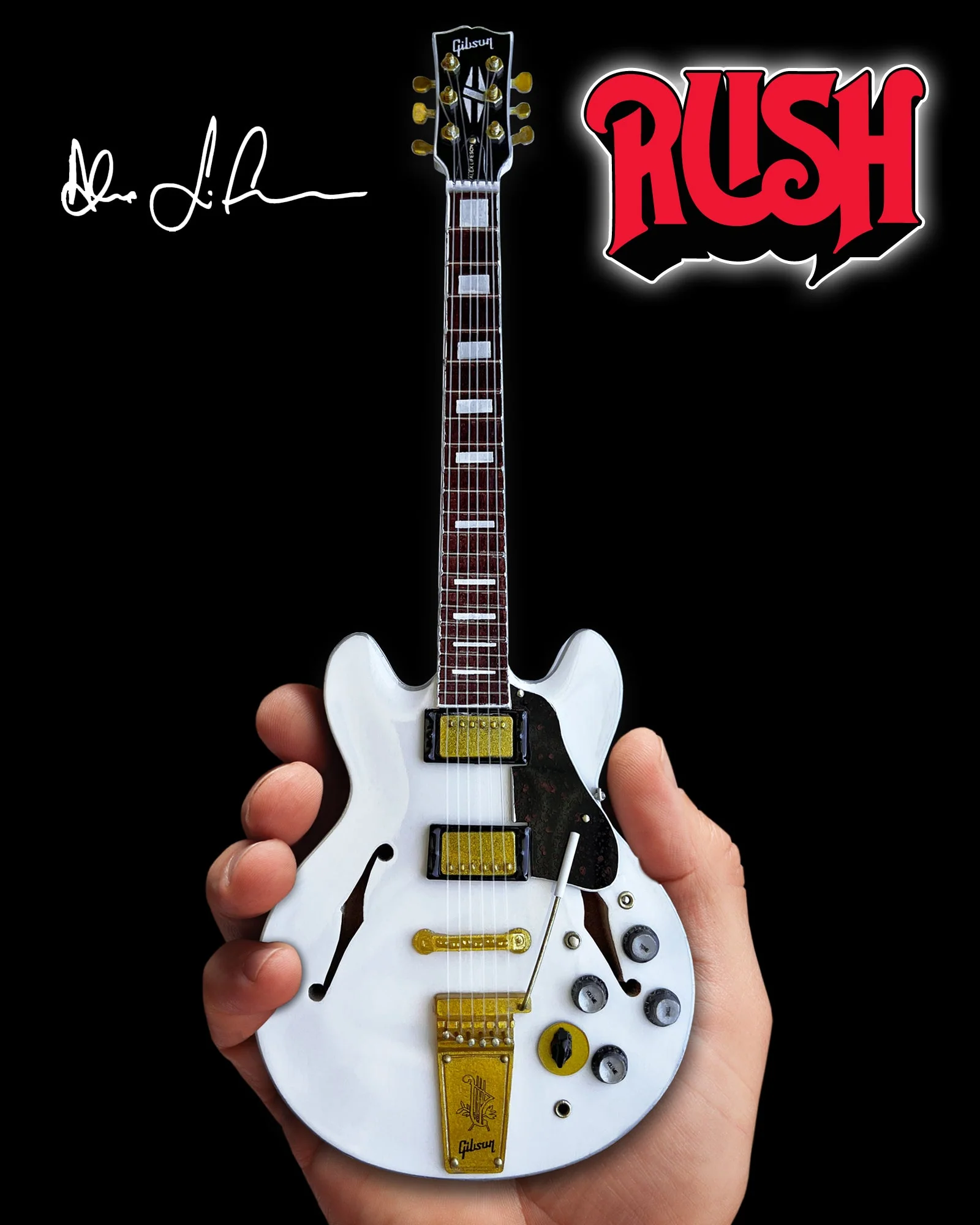ALEX LIFESON - SIGNATURE ES-355 GIBSON ALPINE WHITE - MINI GUITAR - Image 3