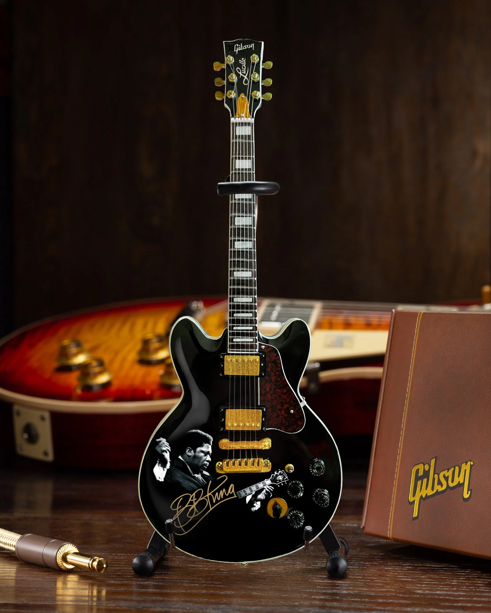 BB KING - GIBSON ES-355 LUCILLE EBONY - MINI GUITAR - Image 5