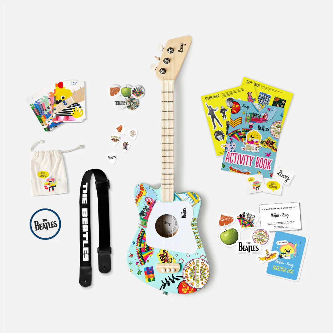 THE BEATLES x LOOG GUITARS - SGT. PEPPERS MINI GUITAR BUNDLE