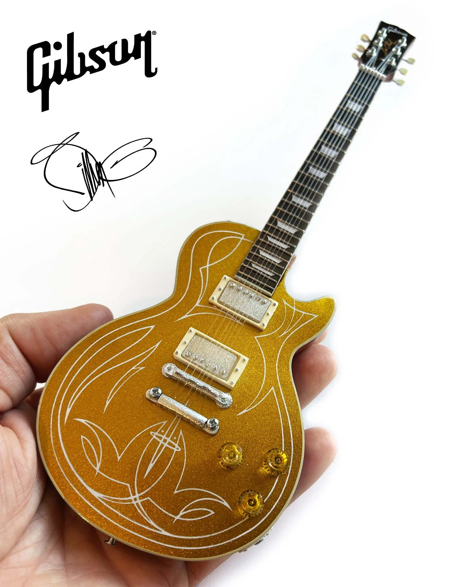 BILLY F GIBBONS - "PINSTRIPE" GIBSON LES PAUL GOLDTOP - MINI GUITAR - Image 4