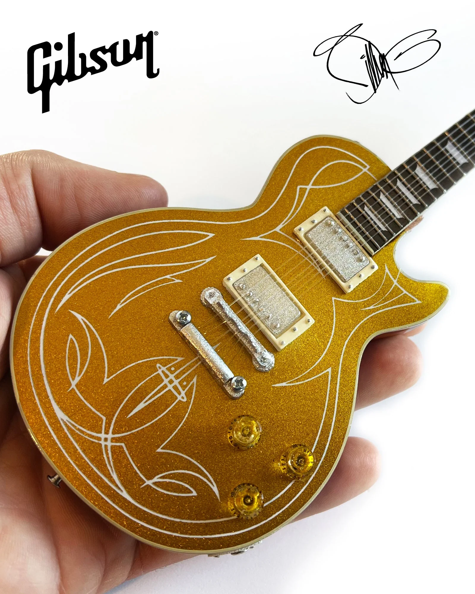 BILLY F GIBBONS - "PINSTRIPE" GIBSON LES PAUL GOLDTOP - MINI GUITAR - Image 5