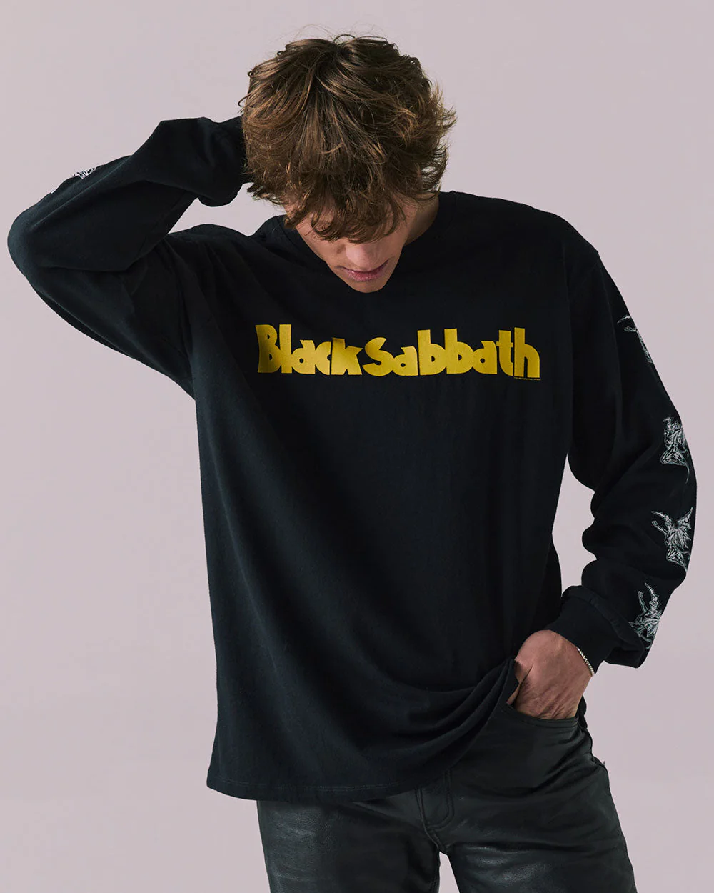BLACK SABBATH - VINTAGE FLYING ANGELS BLACK LONG SLEEVE SHIRT - Image 3