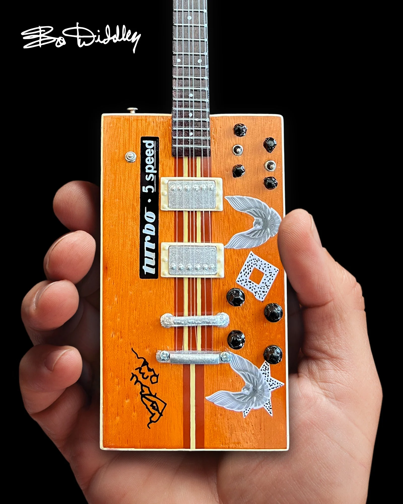 BO DIDDLEY - “TWANG MACHINE” - SIGNATURE TURBO 5-SPEED KINMAN - MINI GUITAR - Image 3