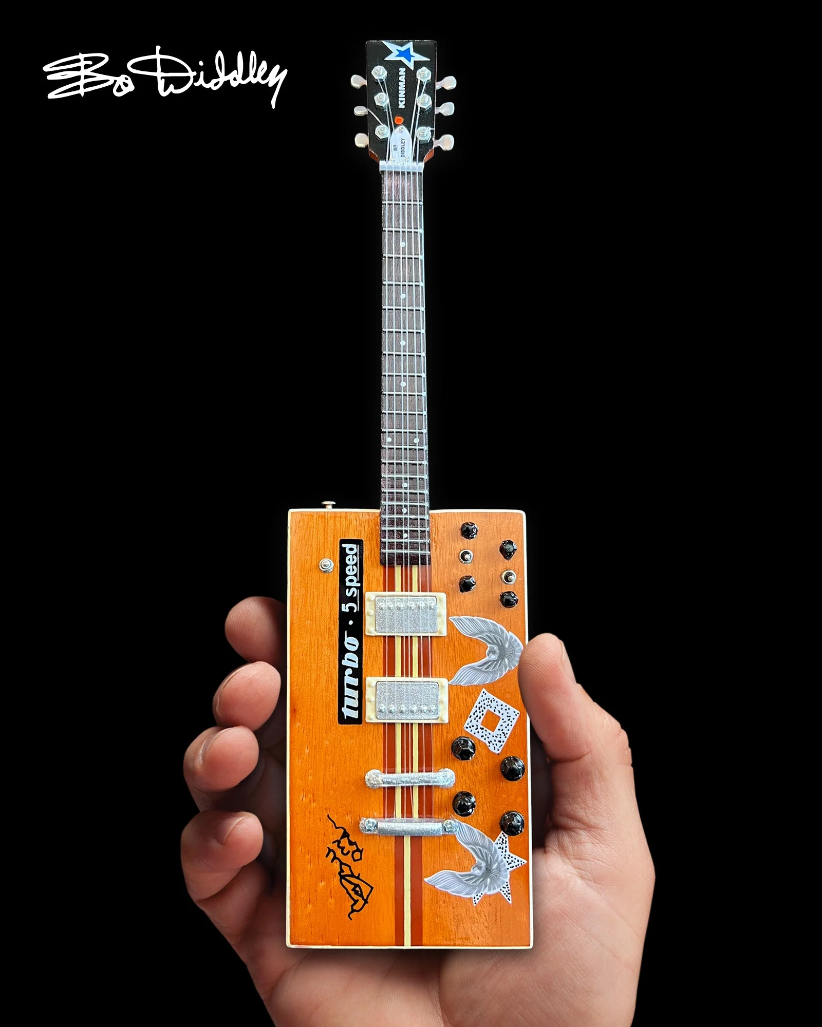 BO DIDDLEY - “TWANG MACHINE” - SIGNATURE TURBO 5-SPEED KINMAN - MINI GUITAR - Image 4