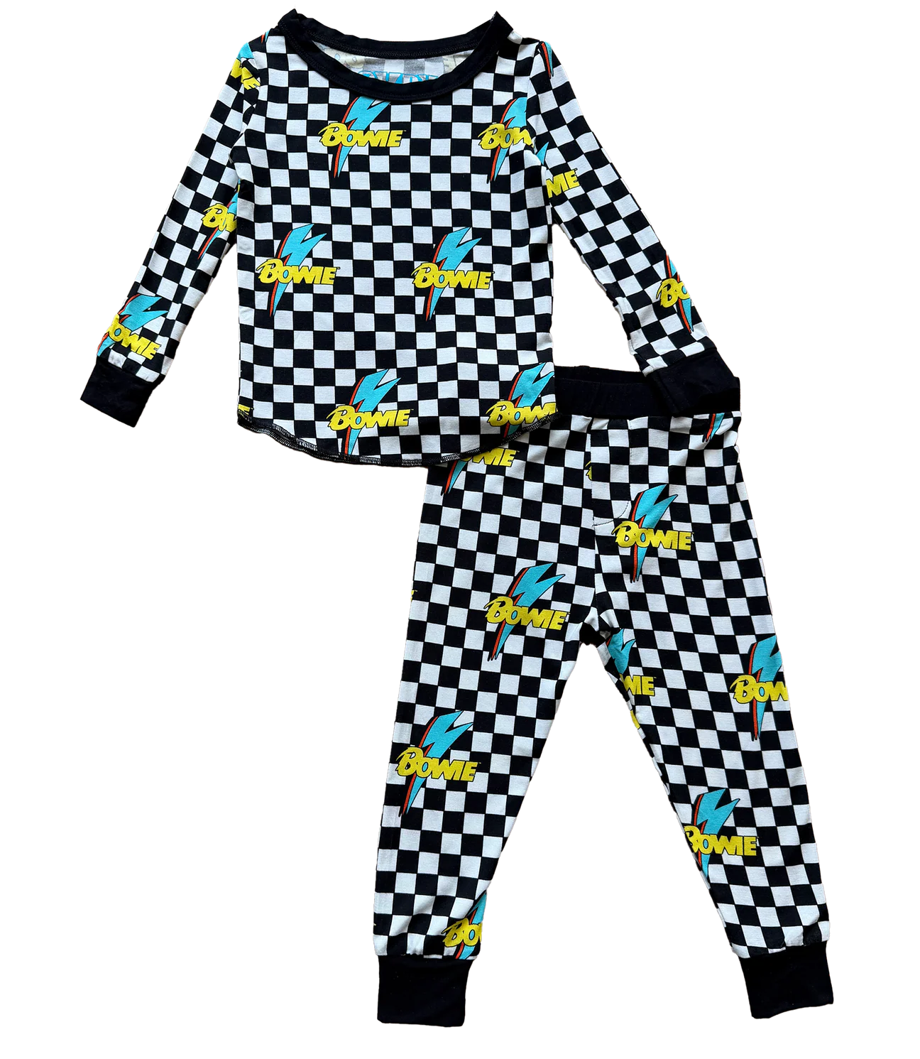 DAVID BOWIE - CHECKERED BOLT KIDS PAJAMA SET