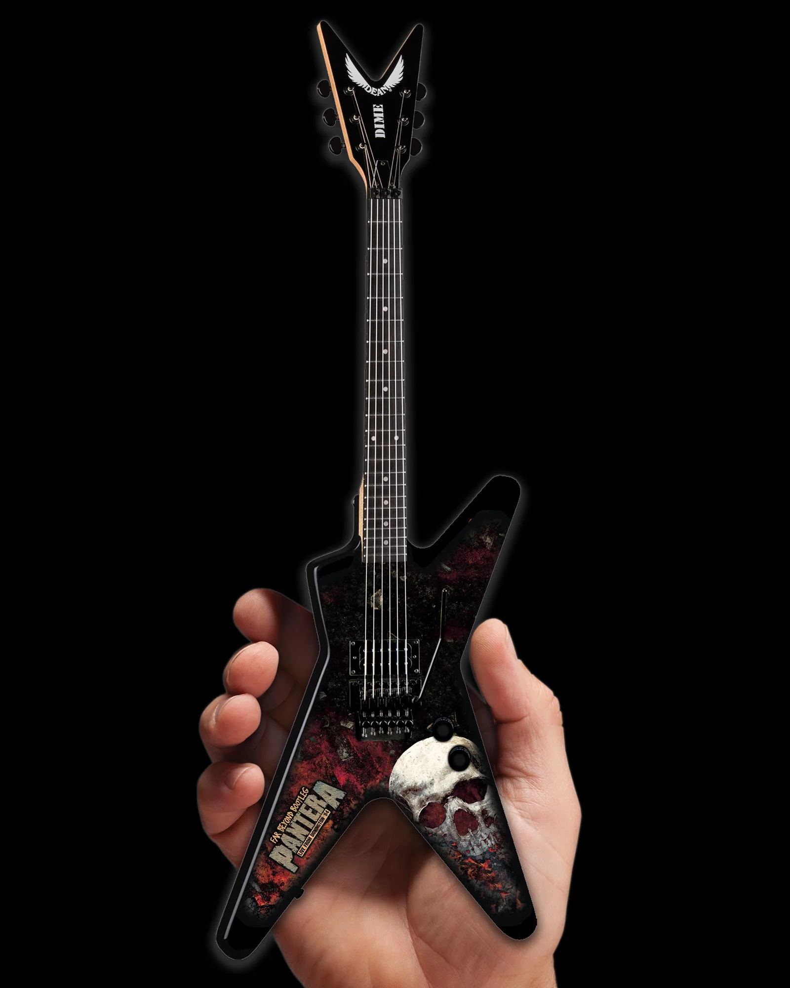 PANTERA - DEAN DIMEBAG - FAR BEYOND BOOTLEG GRAPHIC ML - MINI GUITAR - Image 4