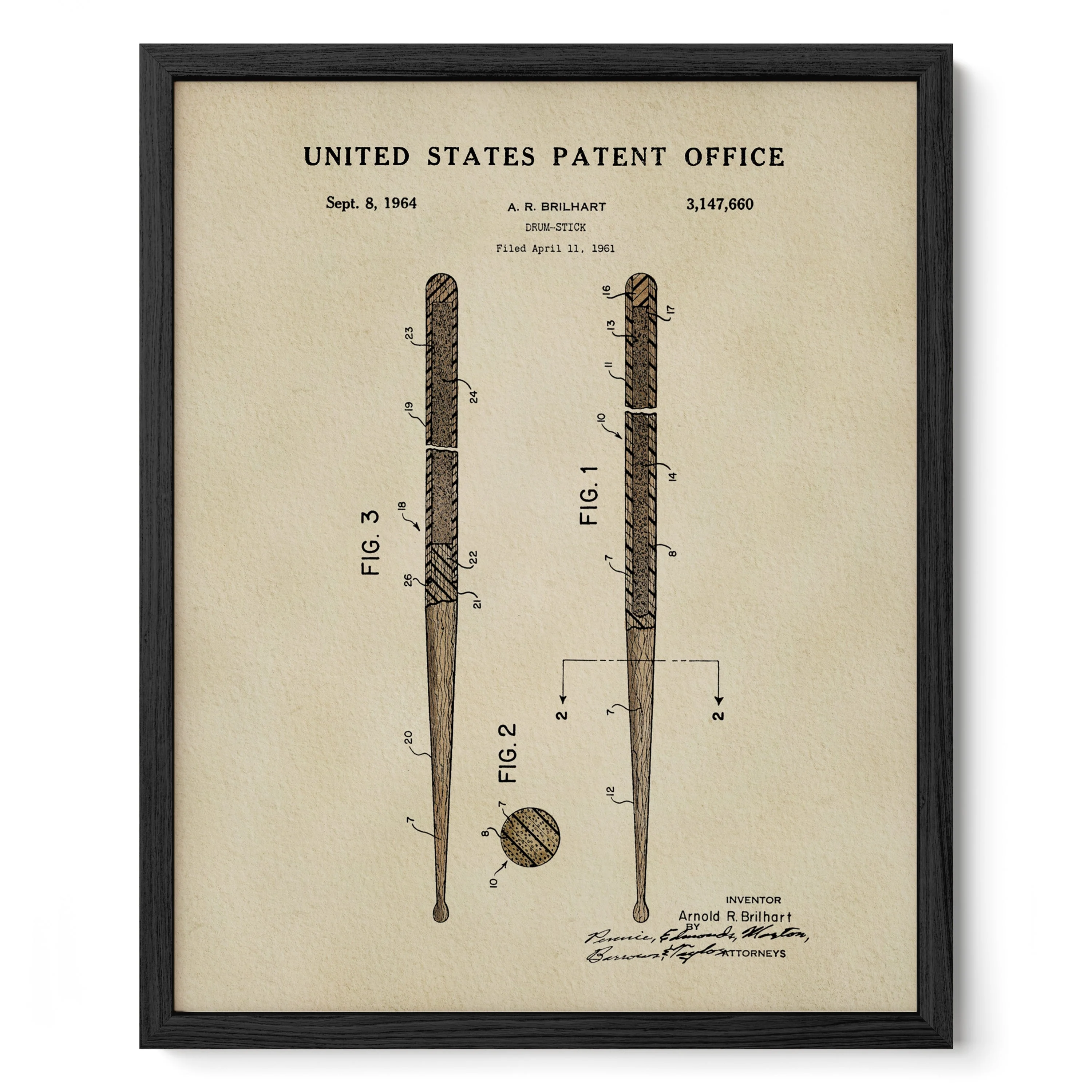 TIMELESS PATENTS - DRUMSTICKS PRINT