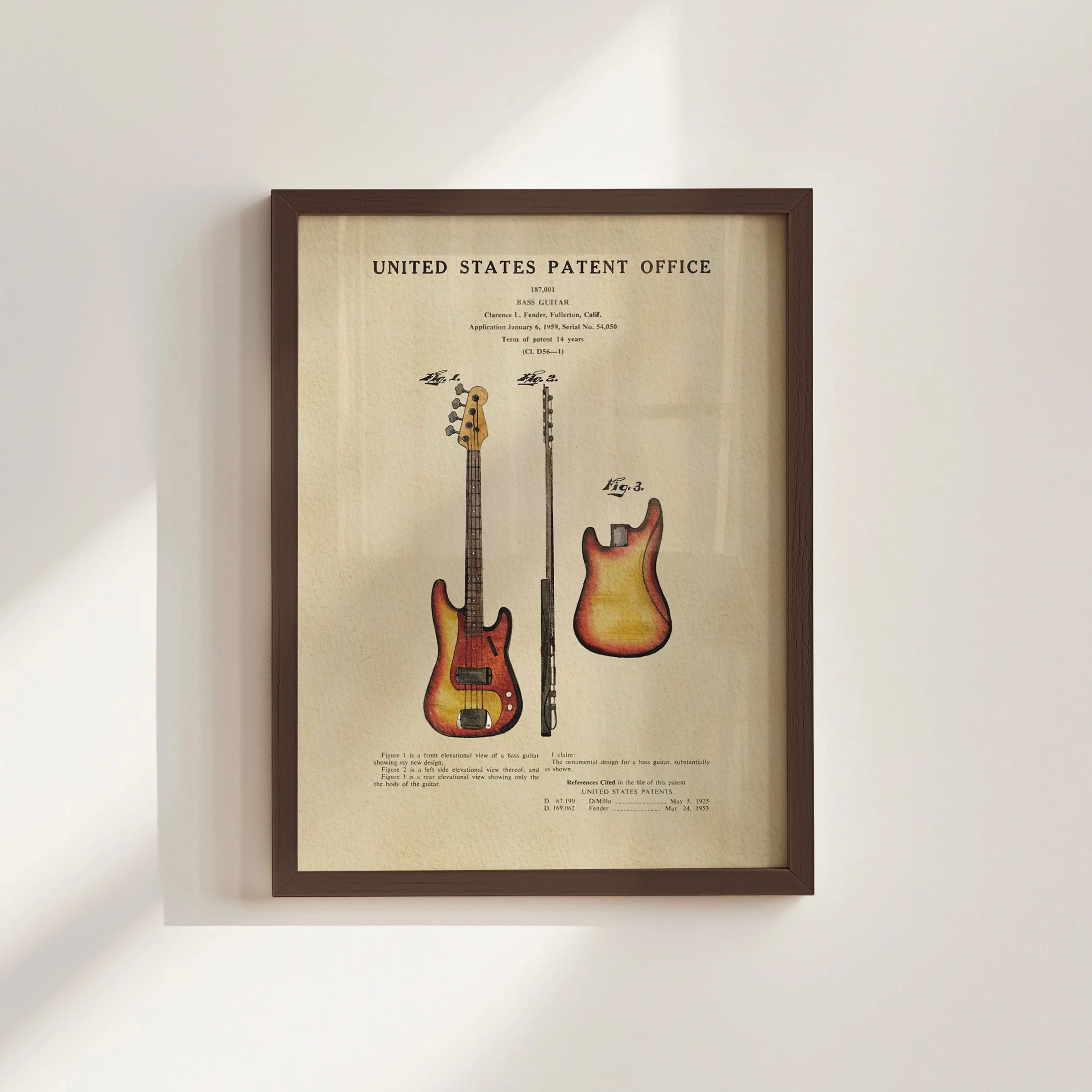 TIMELESS PATENTS - FENDER BASS GUITAR PRINT - Image 3