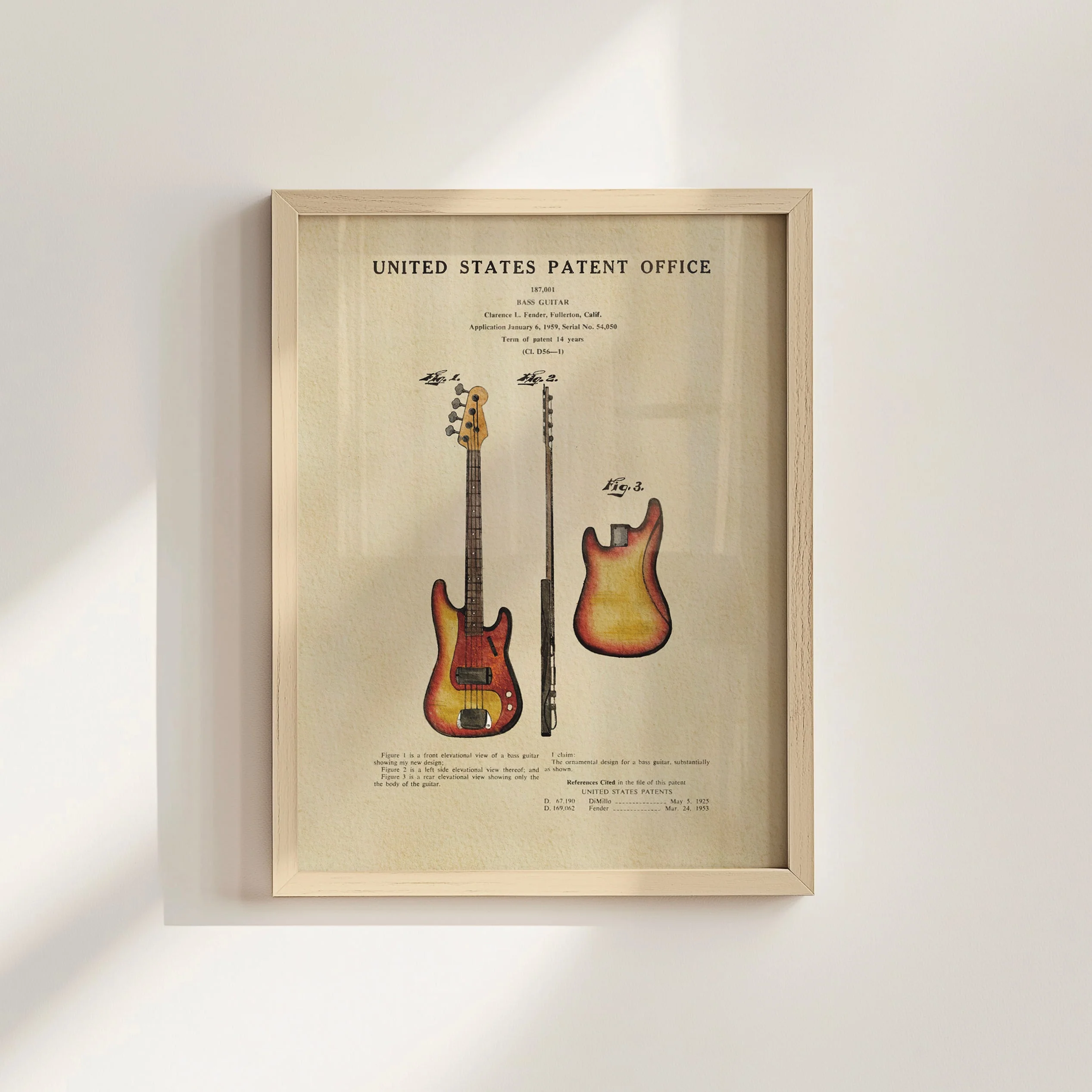 TIMELESS PATENTS - FENDER BASS GUITAR PRINT - Image 4