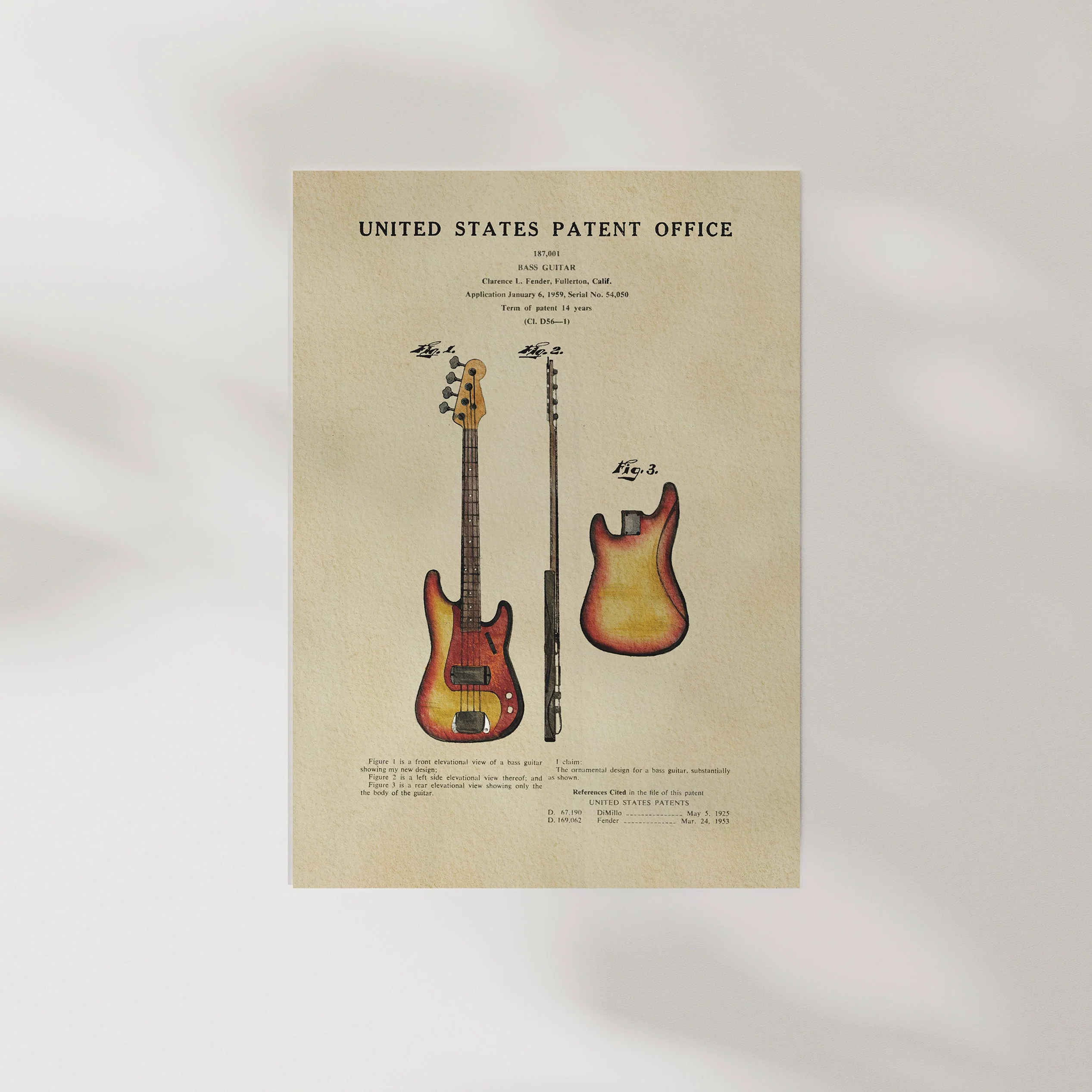 TIMELESS PATENTS - FENDER BASS GUITAR PRINT - Image 6