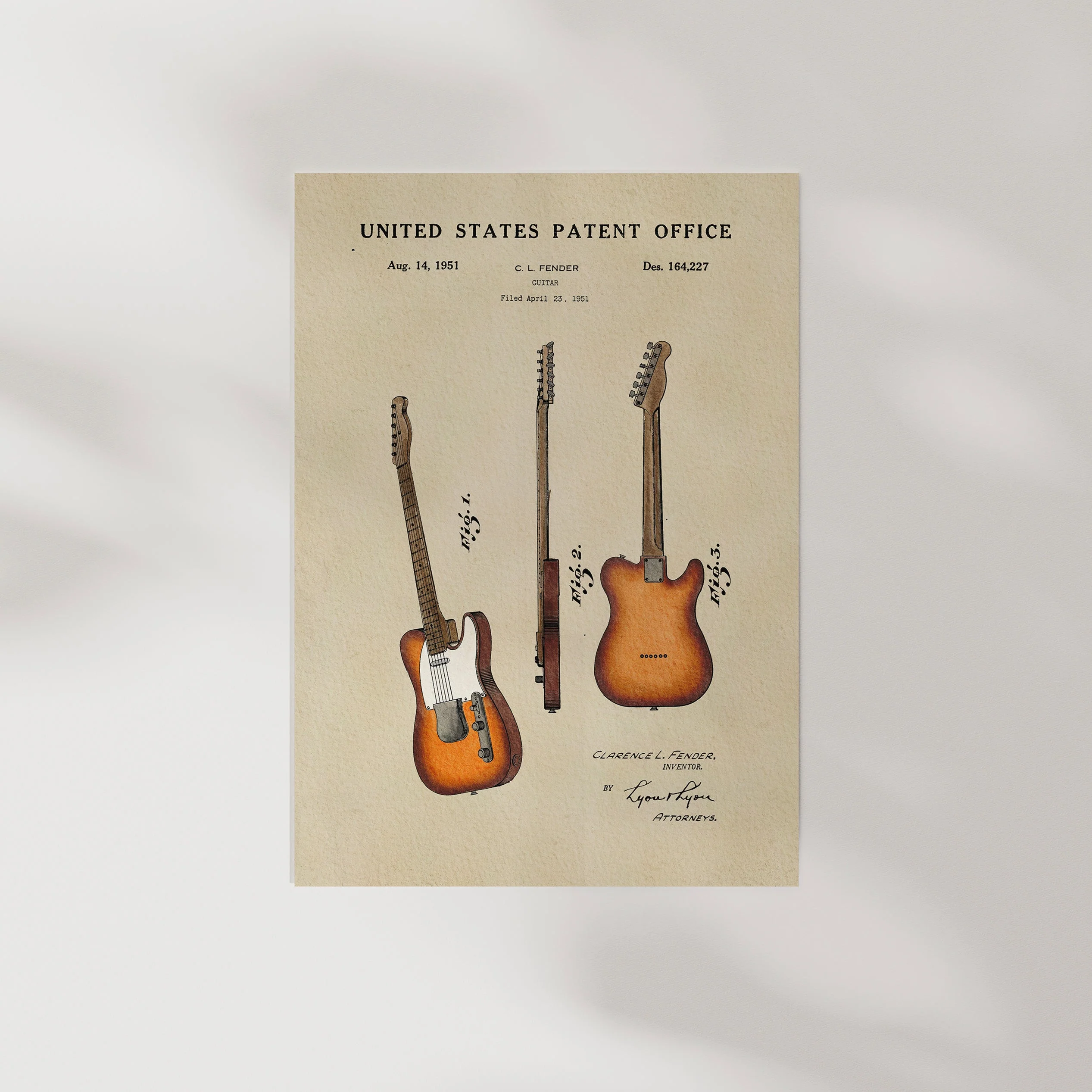 TIMELESS PATENTS - FENDER TELECASTER GUITAR PRINT - Image 6