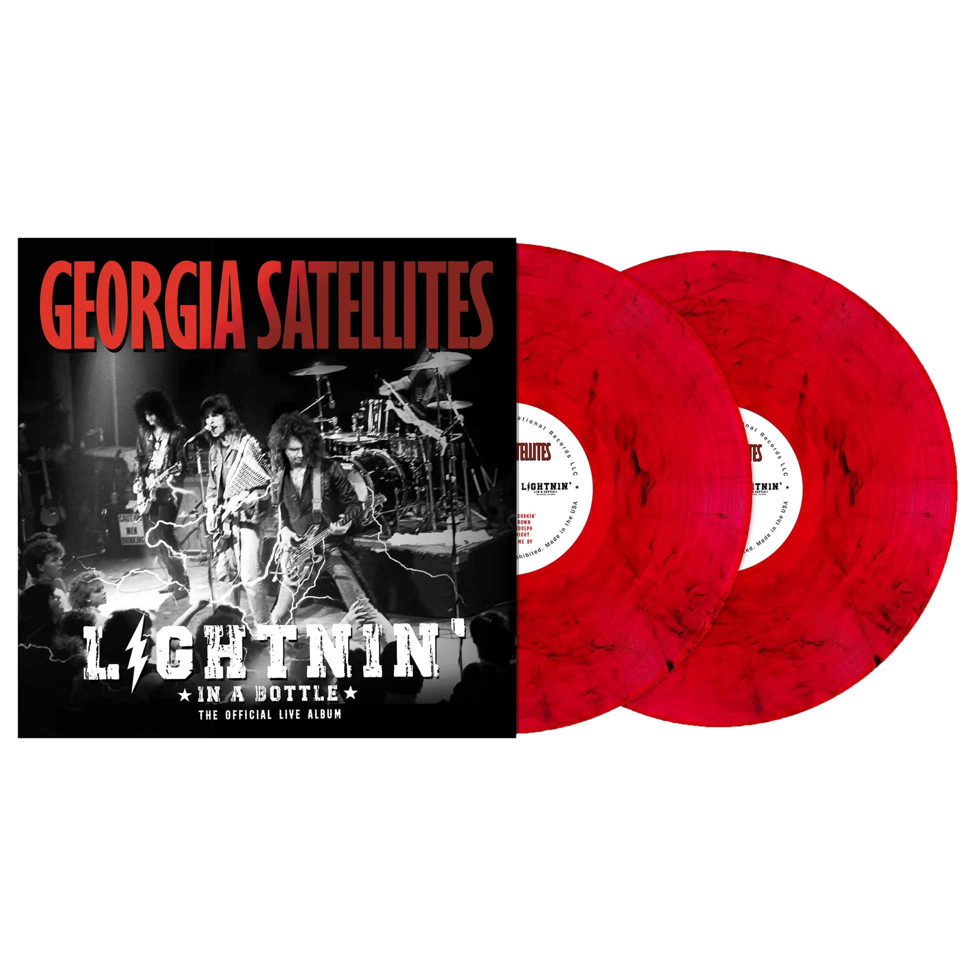 GEORGIA SATELLITES - LIGHTNIN' IN A BOTTLE: THE OFFICIAL LIVE ALBUM - RED BLACK SMOKE COLOR - 2-LP - VINYL LP