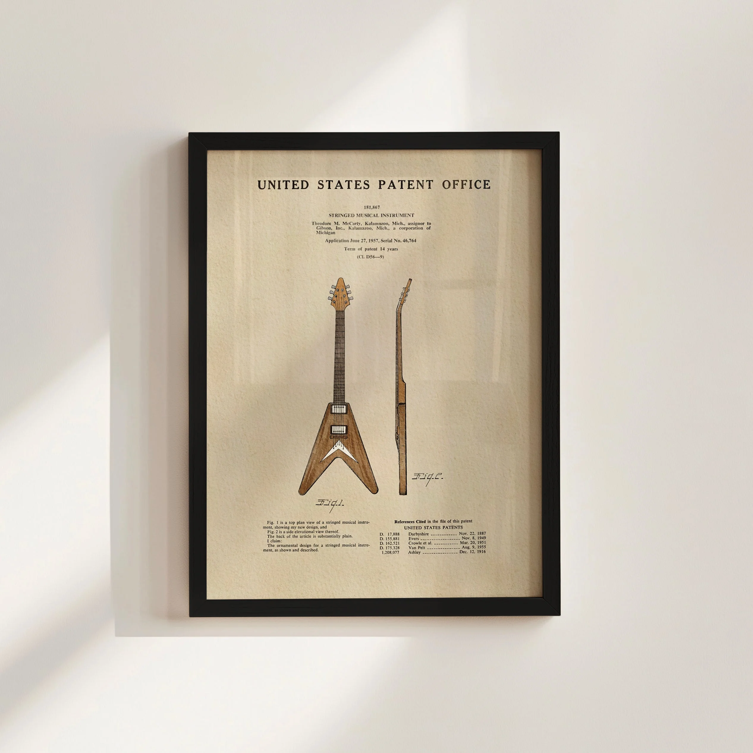 TIMELESS PATENTS - GIBSON FLYING V GUITAR PRINT - Image 2