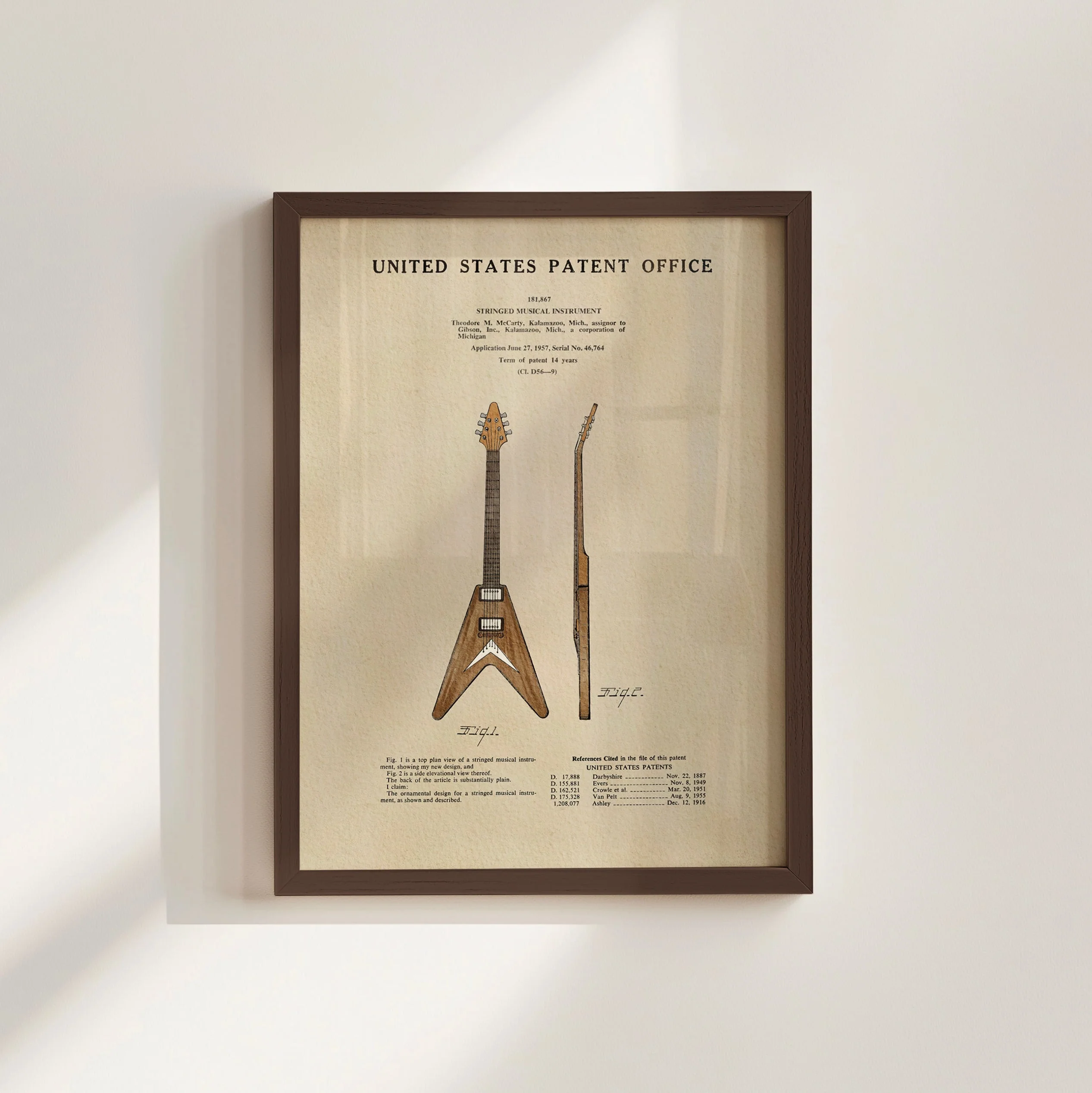 TIMELESS PATENTS - GIBSON FLYING V GUITAR PRINT - Image 3