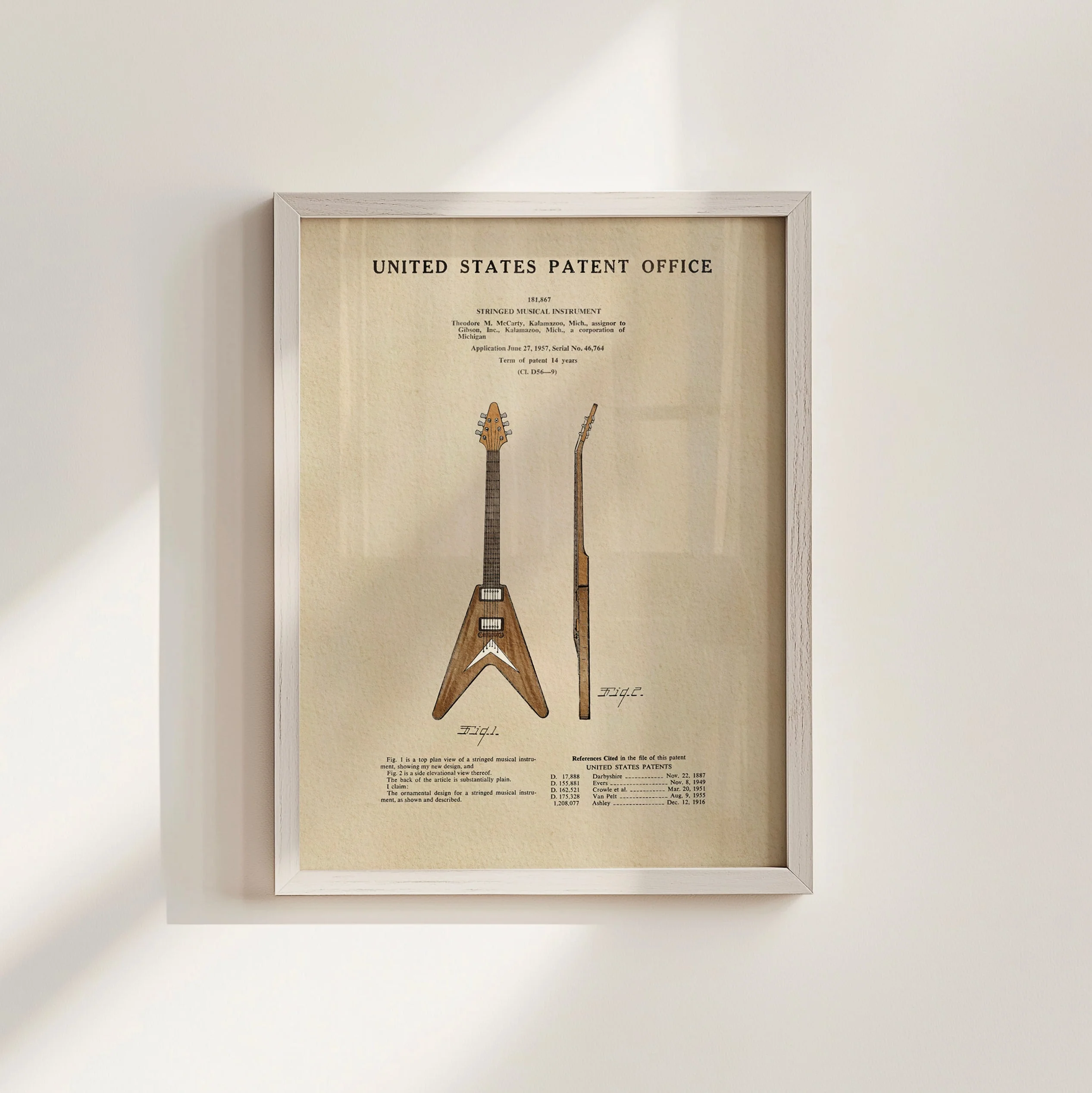 TIMELESS PATENTS - GIBSON FLYING V GUITAR PRINT - Image 5