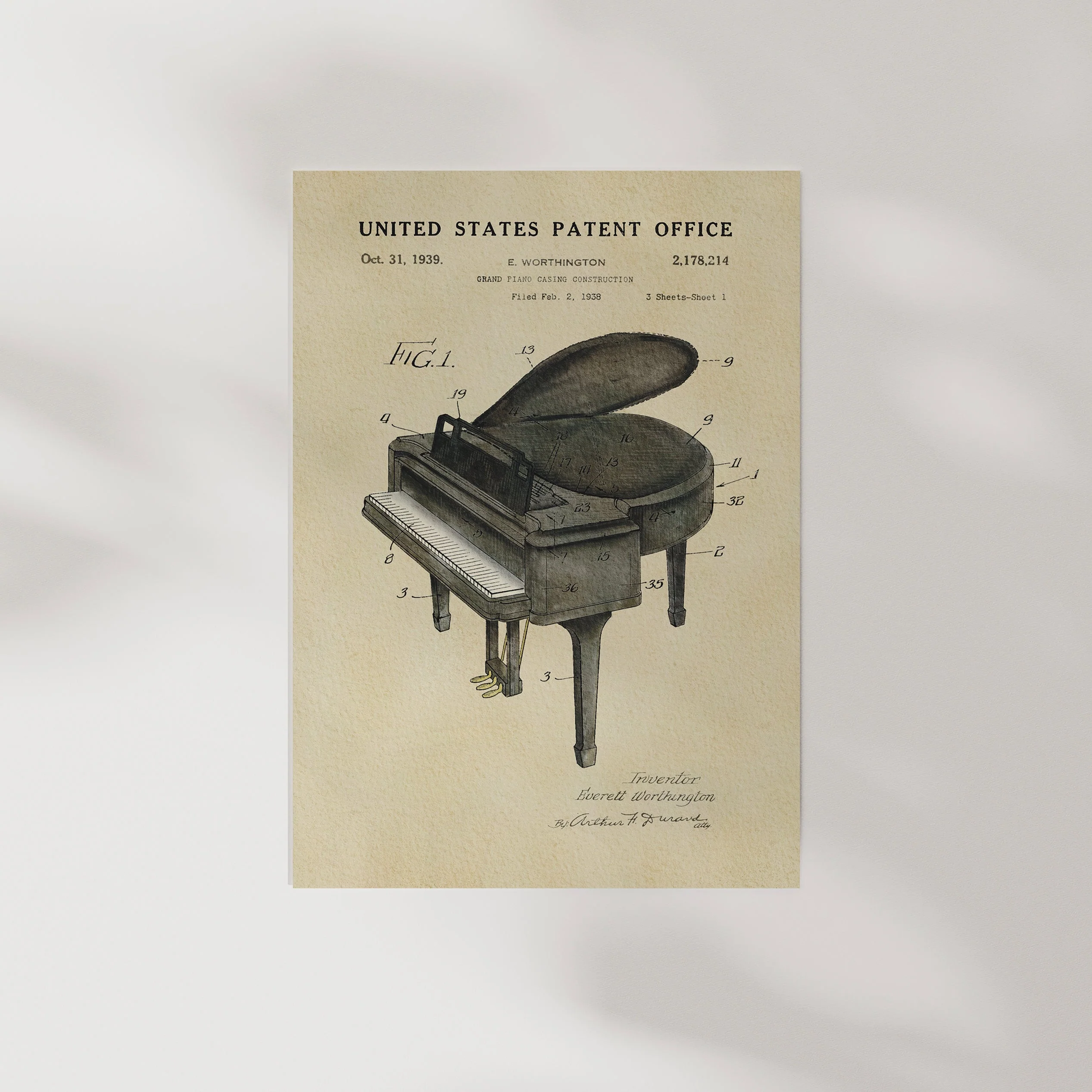 TIMELESS PATENTS - GRAND PIANO PRINT - Image 6