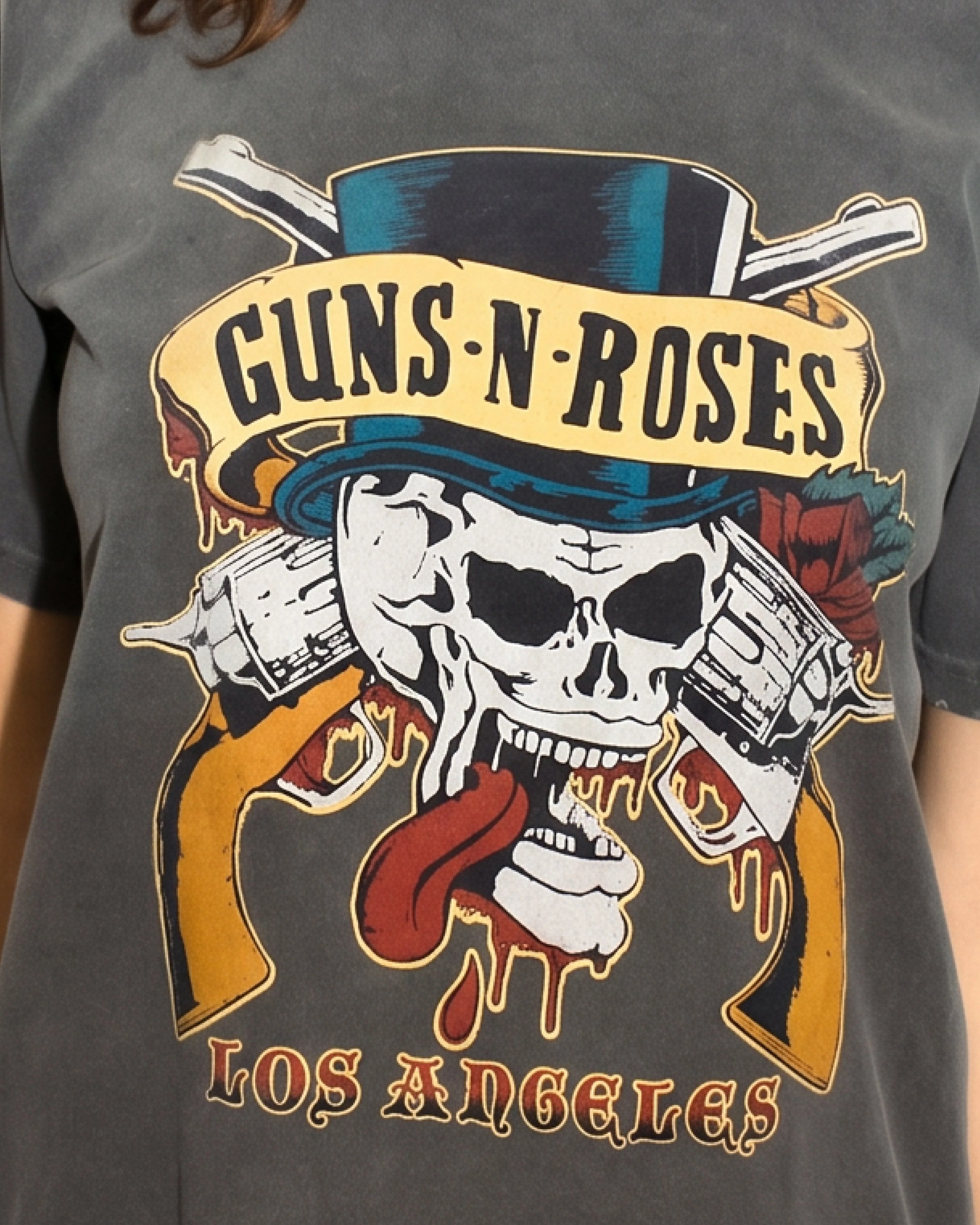GUNS N' ROSES - LA TOP HAT SKULL TEE - Image 2