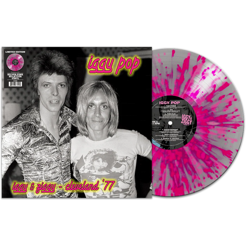 IGGY POP - IGGY & ZIGGY: CLEVELAND '77 - LIMITED EDITION - SILVER AND PINK SPLATTER COLOR - VINYL LP