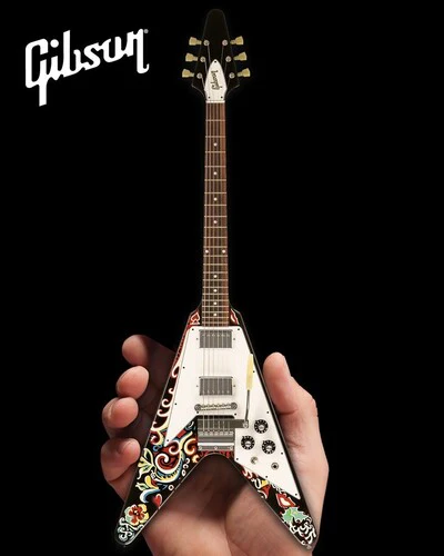JIMI HENDRIX - GIBSON PSYCHEDELIC FLYING V - MINI GUITAR - Image 3