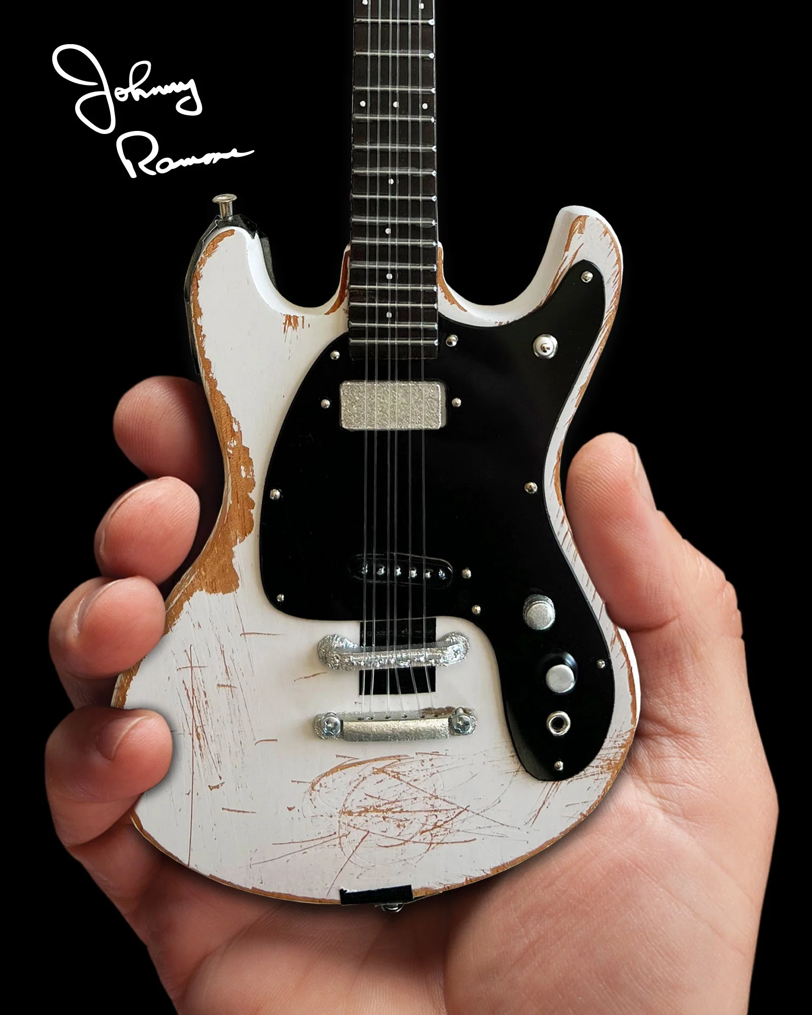 JOHNNY RAMONE - SIGNATURE 1965 MOSRITE VENTURES 2 - MINI GUITAR - Image 2
