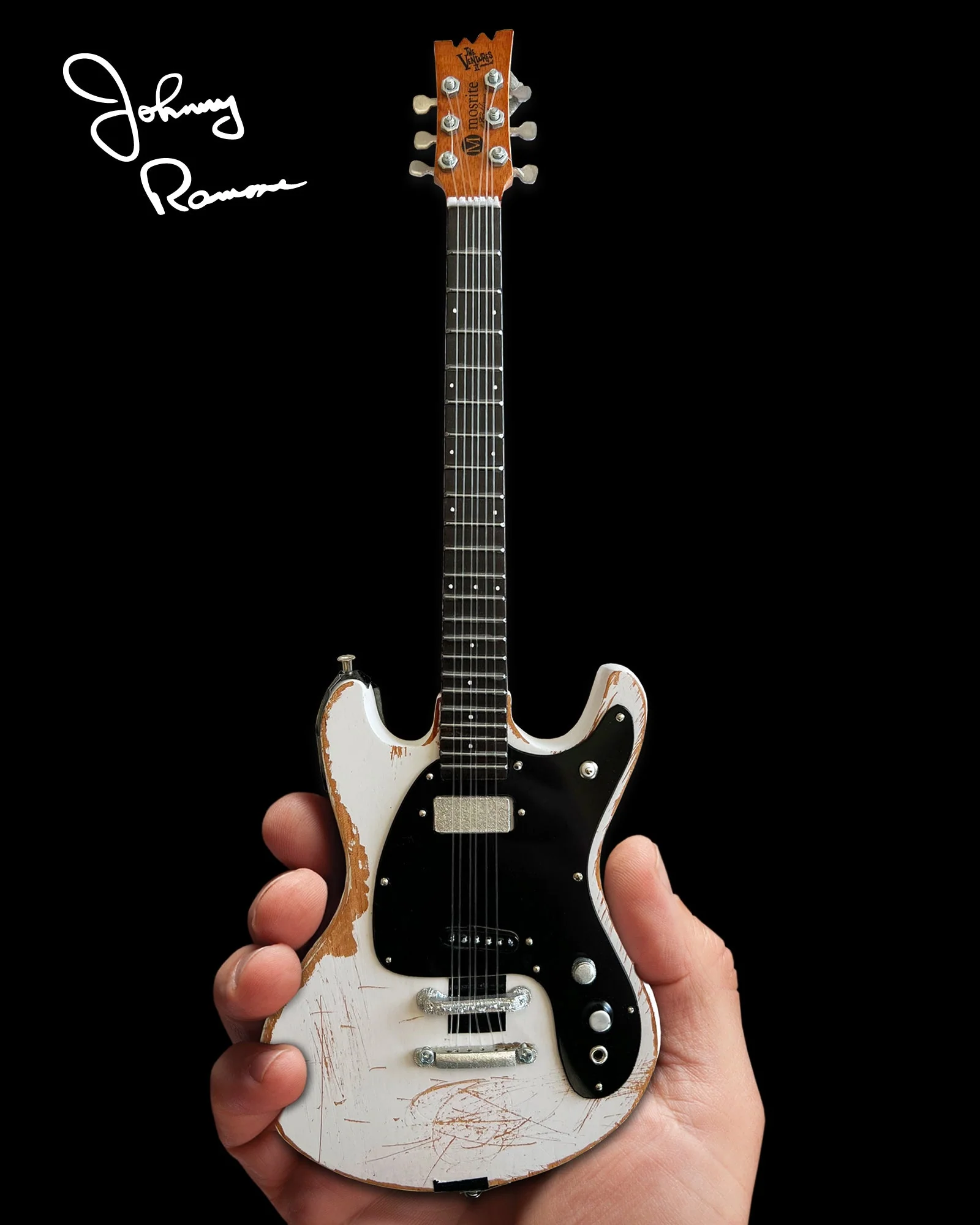 JOHNNY RAMONE - SIGNATURE 1965 MOSRITE VENTURES 2 - MINI GUITAR - Image 3