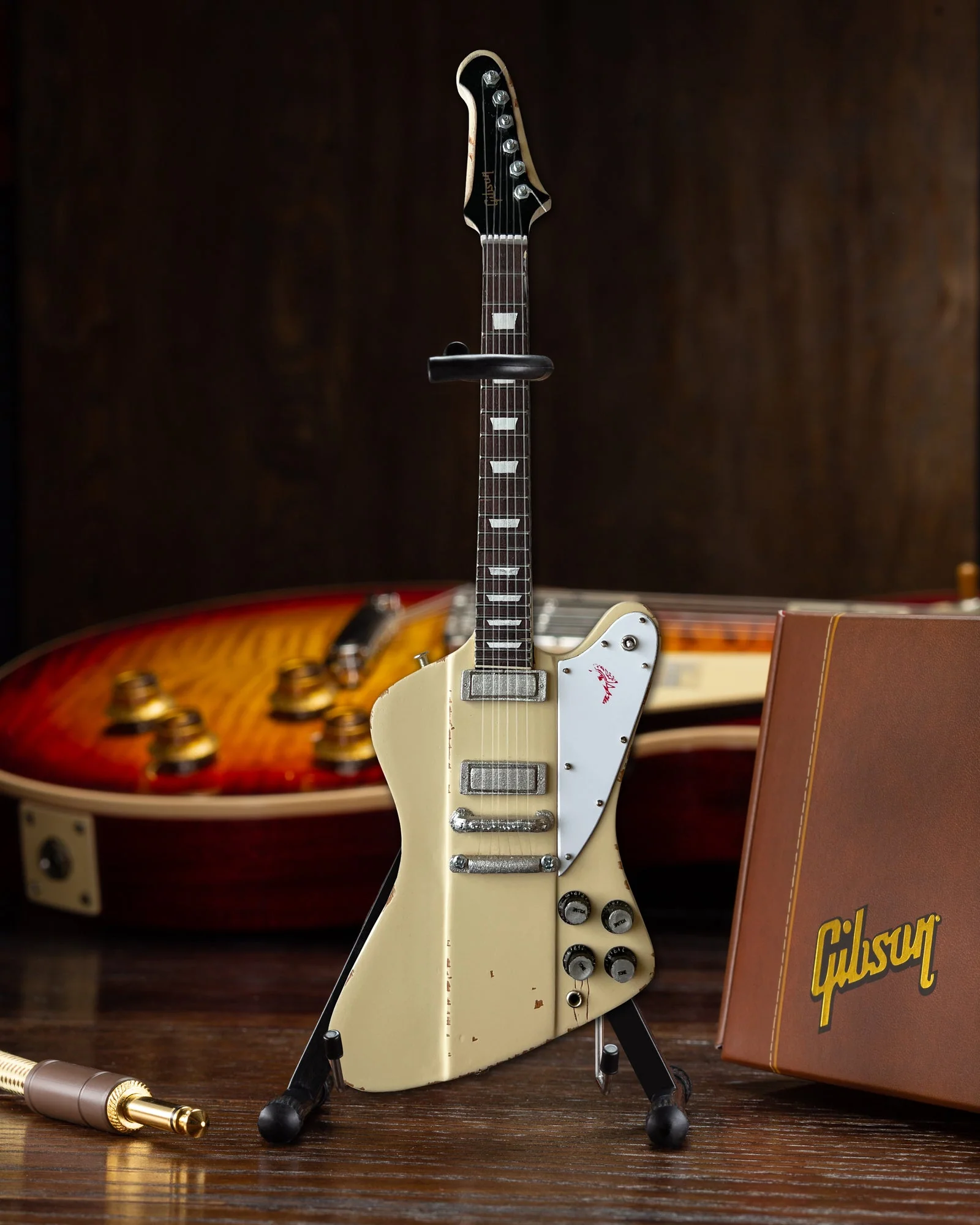 JOHNNY WINTER - 1964 WHITE GIBSON FIREBIRD V POLARIS - MINI GUITAR - Image 4