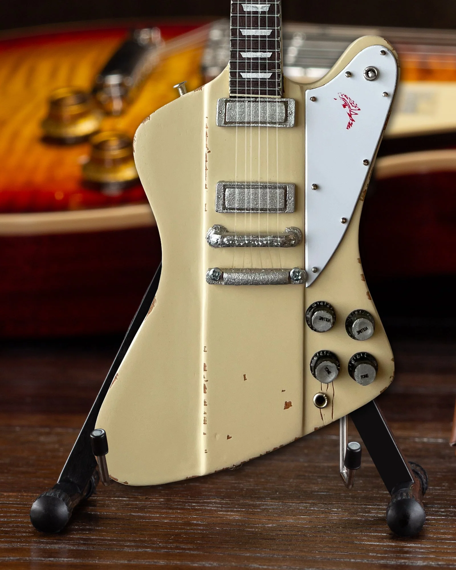 JOHNNY WINTER - 1964 WHITE GIBSON FIREBIRD V POLARIS - MINI GUITAR - Image 5