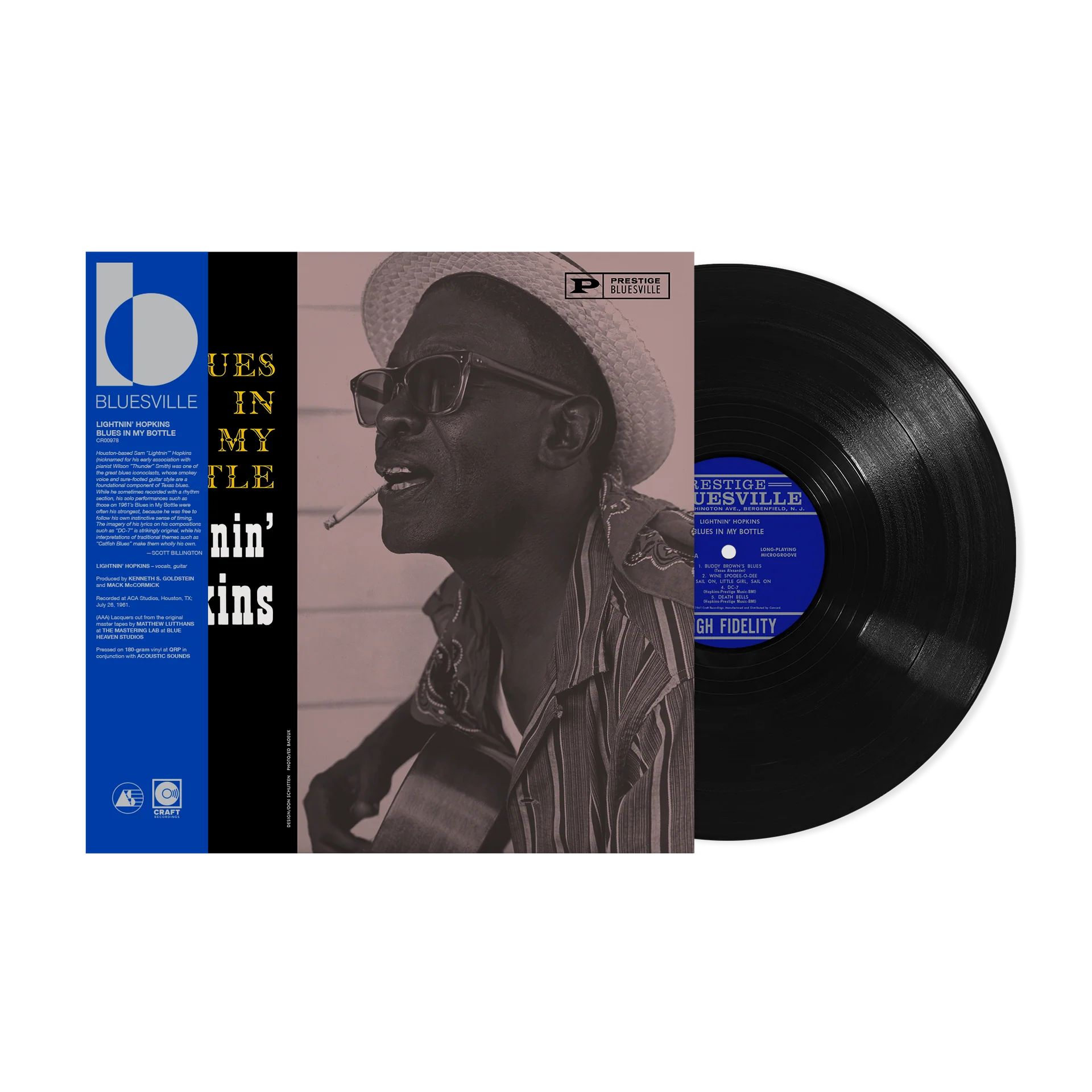 LIGHTNIN' HOPKINS - BLUES IN MY BOTTLE - VINYL LP