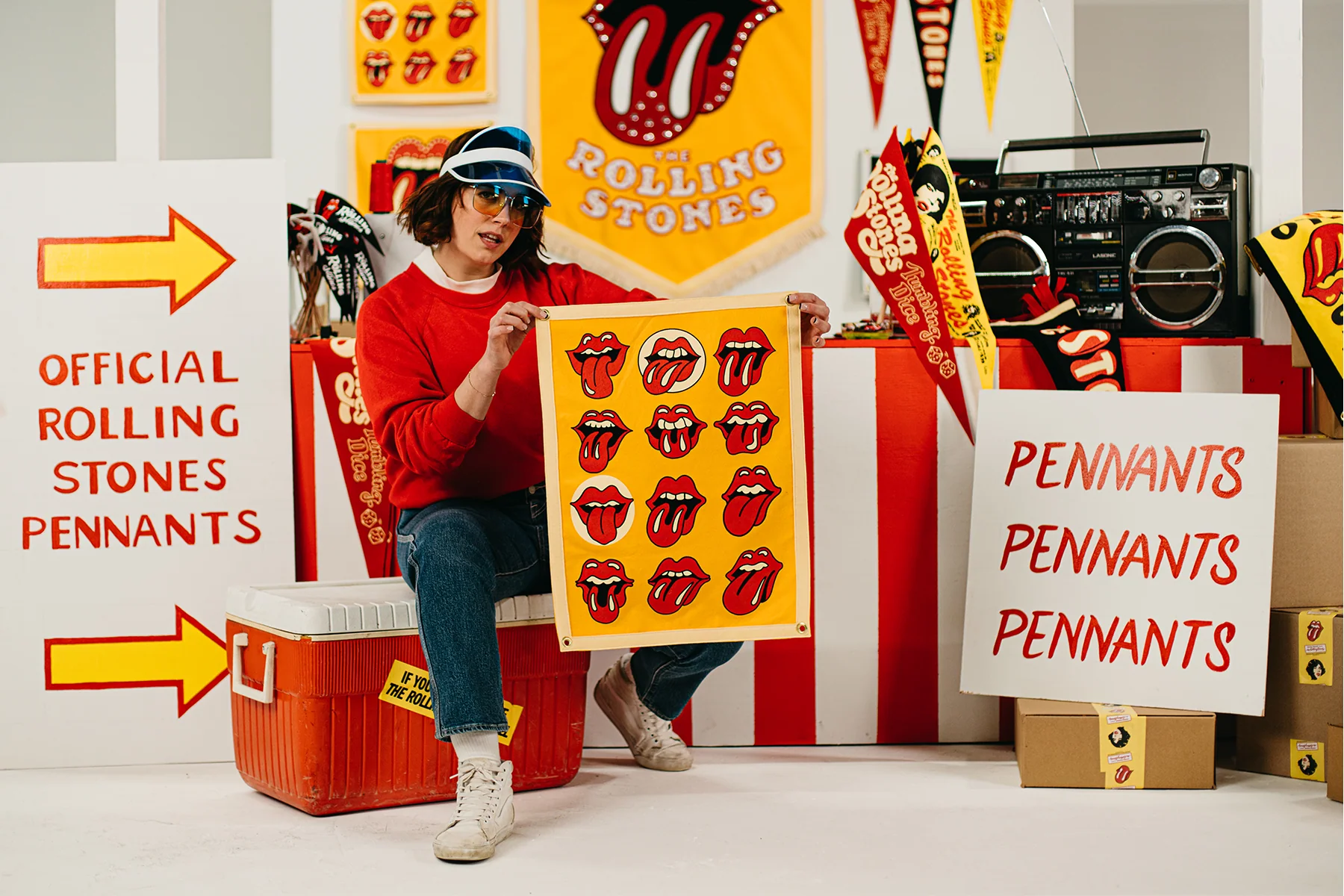 THE ROLLING STONES x OXFORD PENNANT - LIPS CAMP FLAG - Image 2