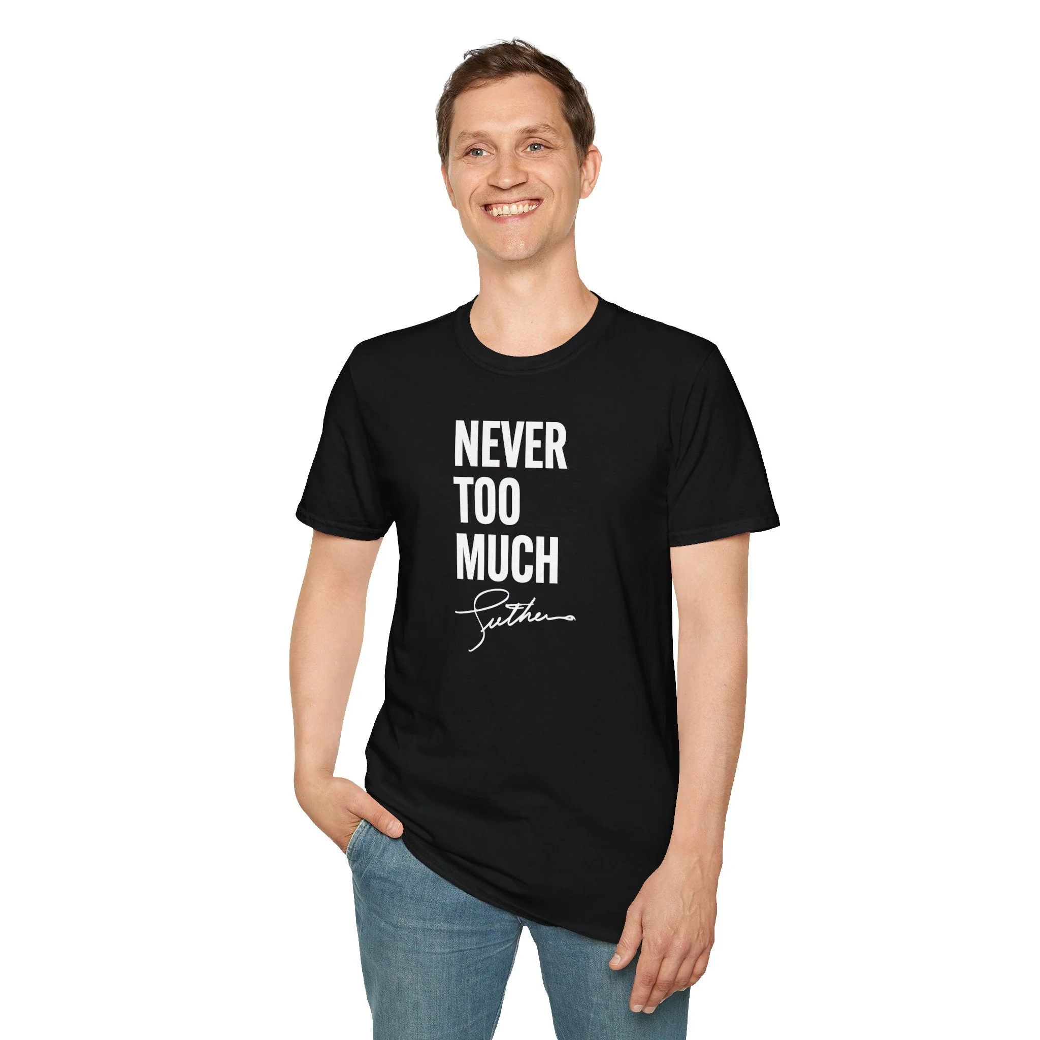LUTHER VANDROSS - NEVER TOO MUCH UNISEX TEE - Image 3