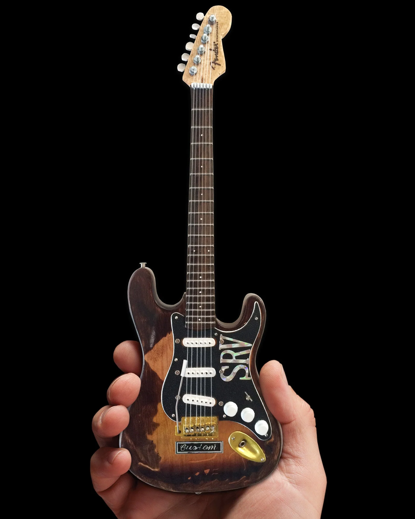 STEVIE RAY VAUGHAN - DISTRESSED SRV CUSTOM FENDER™ STRAT™ - MINI GUITAR - Image 4