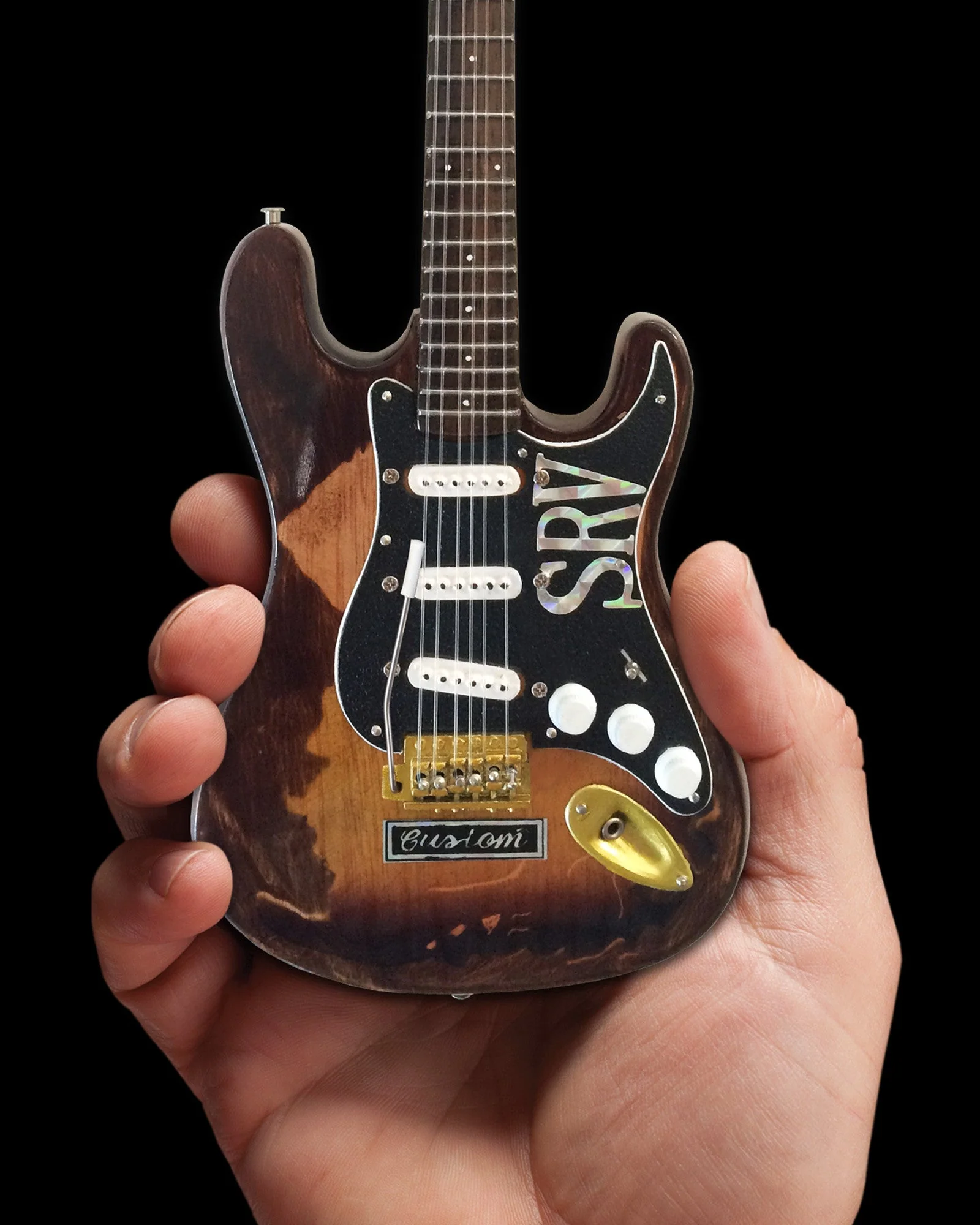 STEVIE RAY VAUGHAN - DISTRESSED SRV CUSTOM FENDER™ STRAT™ - MINI GUITAR - Image 5