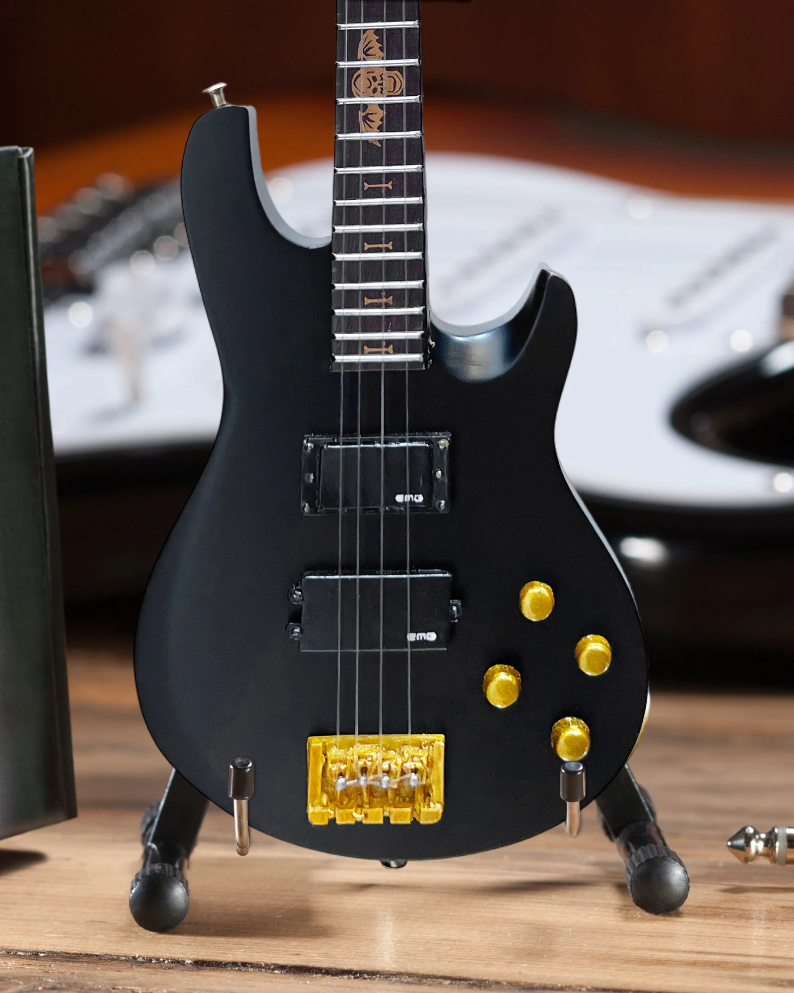 AVENGED SEVENFOLD - JOHNNY CHRIST - SCHECTER SATIN BLACK BASS - MINI GUITAR - Image 2