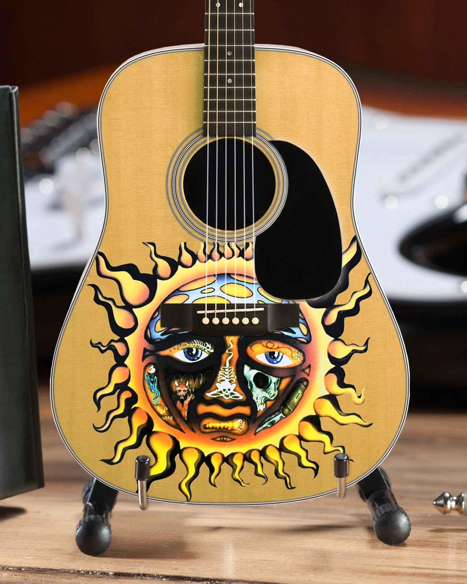 SUBLIME - LICENSED LARGE SUN LOGO NATURAL FINISH ACOUSTIC MINI GUITAR - Image 3