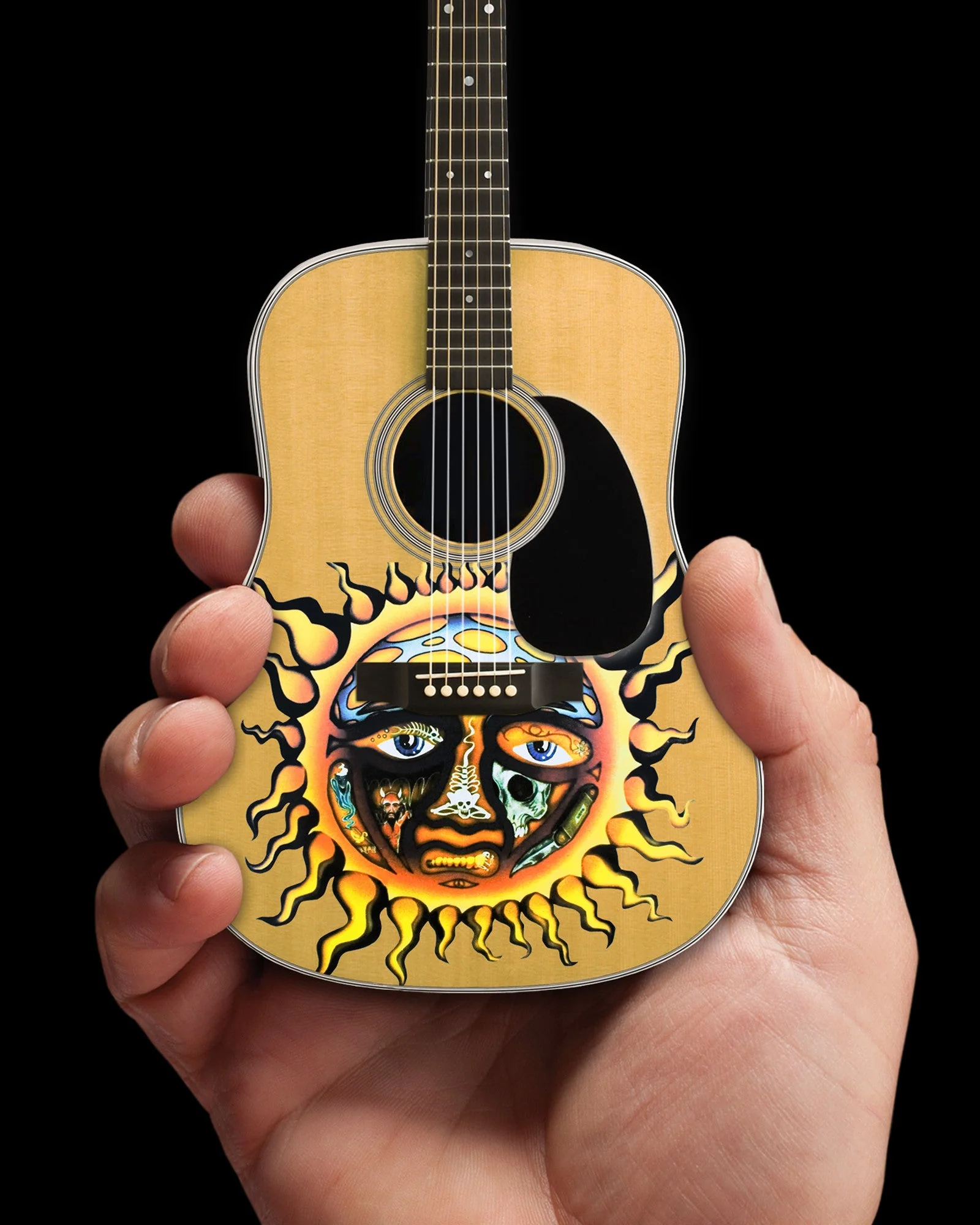 SUBLIME - LICENSED LARGE SUN LOGO NATURAL FINISH ACOUSTIC MINI GUITAR - Image 5