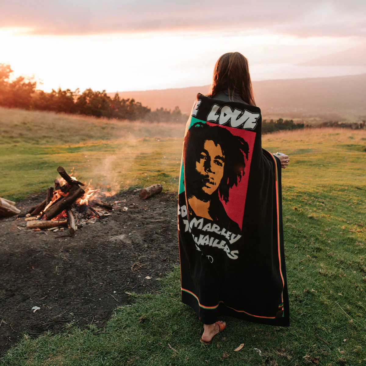 BOB MARLEY x SLOWTIDE - ONE LOVE POLAR FLEECE THROW BLANKET - Image 6