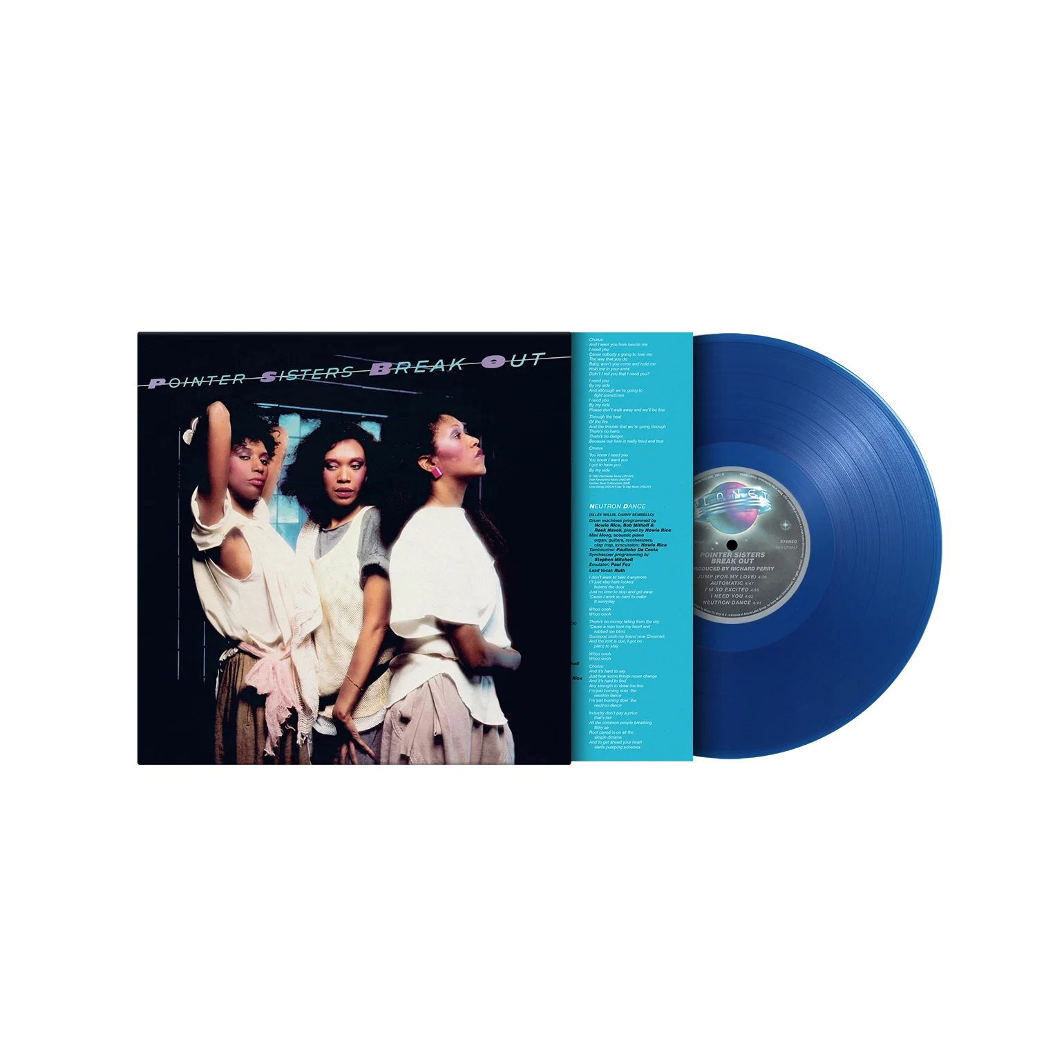 POINTER SISTERS - BREAK OUT - TRANSLUCENT BLUE COLOR - VINYL LP
