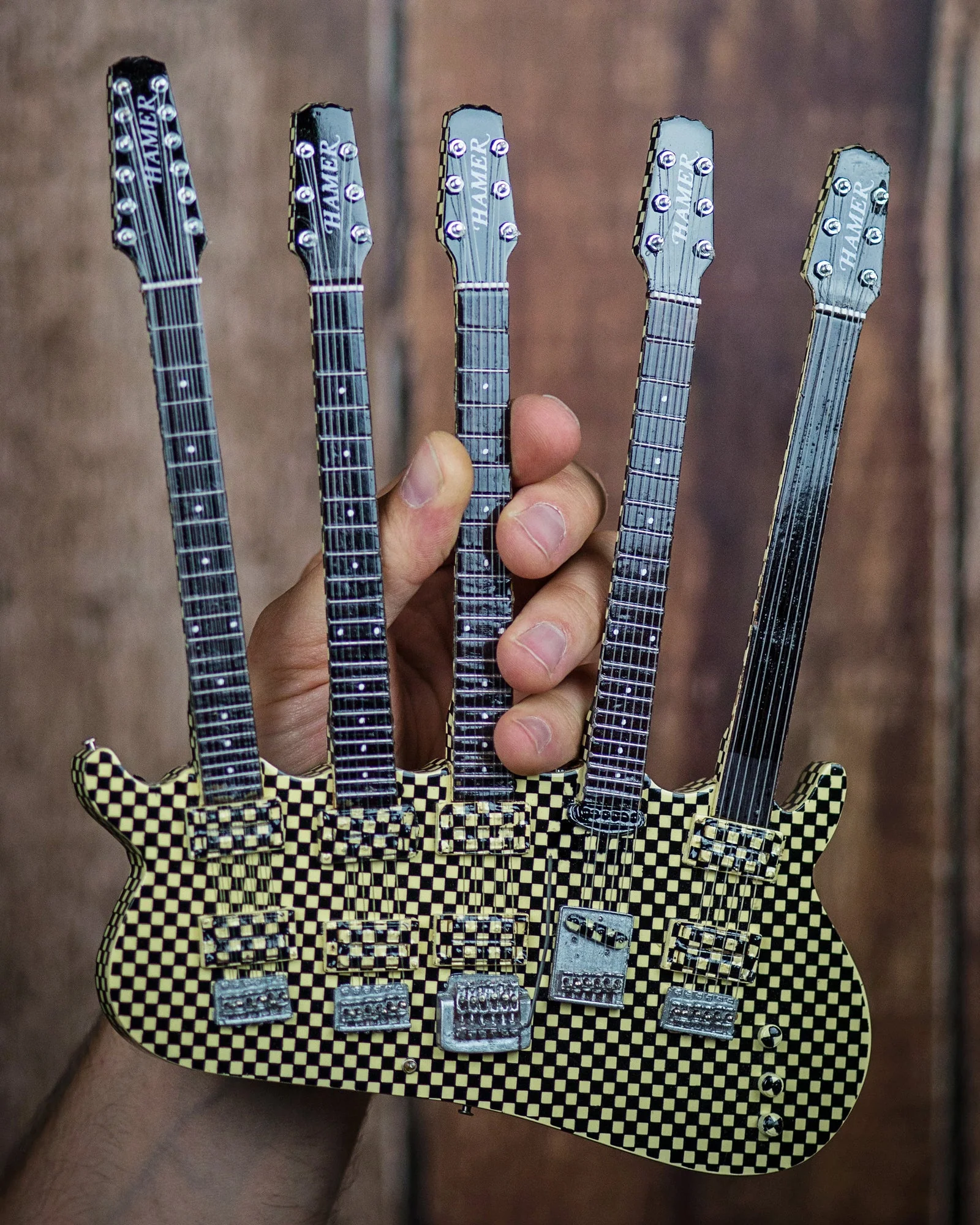 RICK NIELSEN™ - FIVE-NECK CHECKERED - MINI GUITAR - Image 2