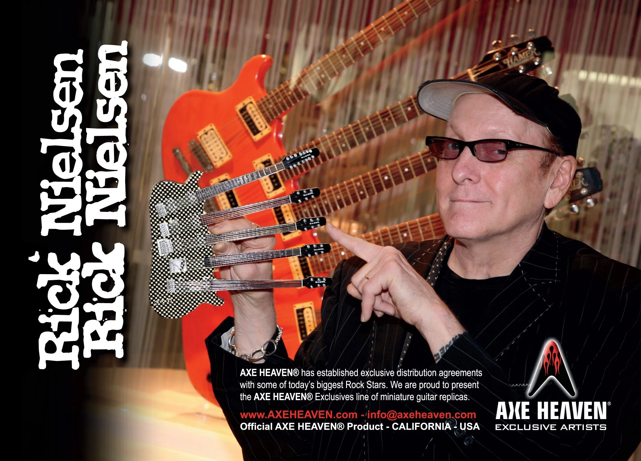 RICK NIELSEN™ - FIVE-NECK CHECKERED - MINI GUITAR - Image 3