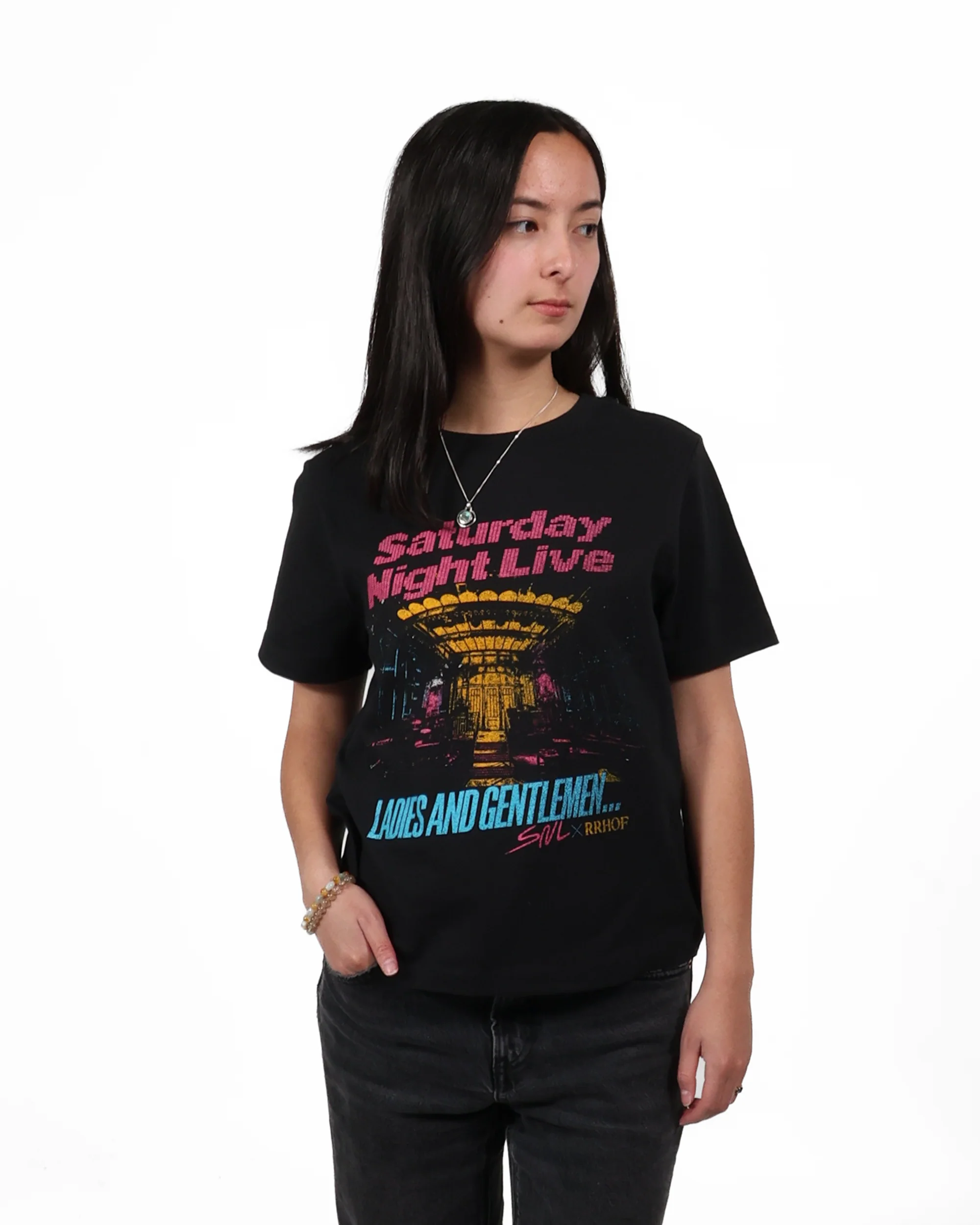 ROCK HALL x SNL - LADIES & GENTLEMAN ENCYCLOPEDIA FITTED T-SHIRT