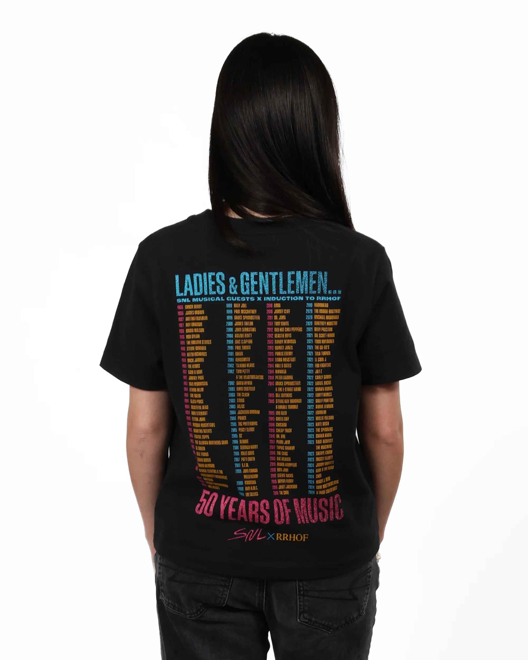 ROCK HALL x SNL - LADIES & GENTLEMAN ENCYCLOPEDIA FITTED T-SHIRT - Image 2