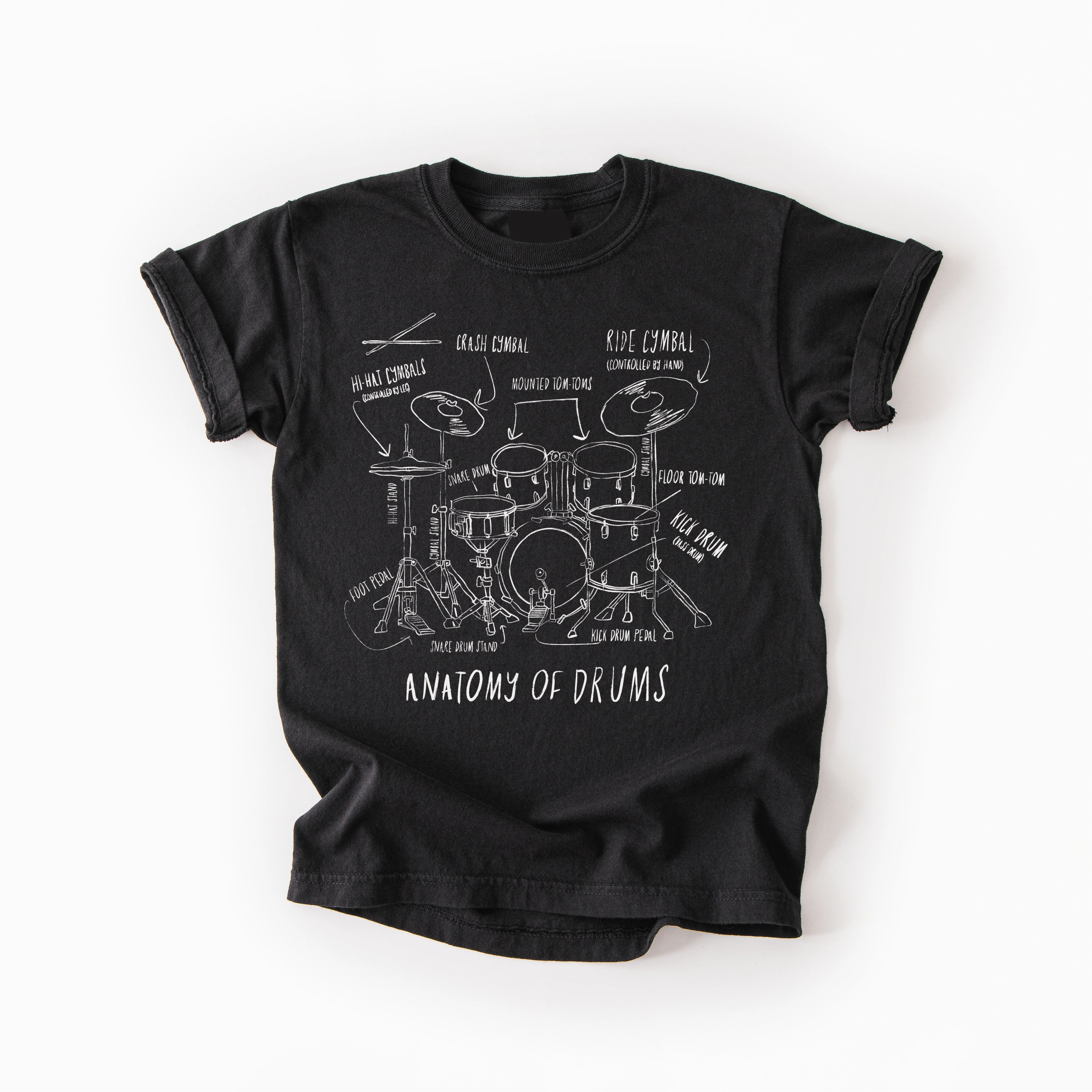 ROCK HALL ANATOMY OF A DRUM KIT KIDS T-SHIRT - Image 4