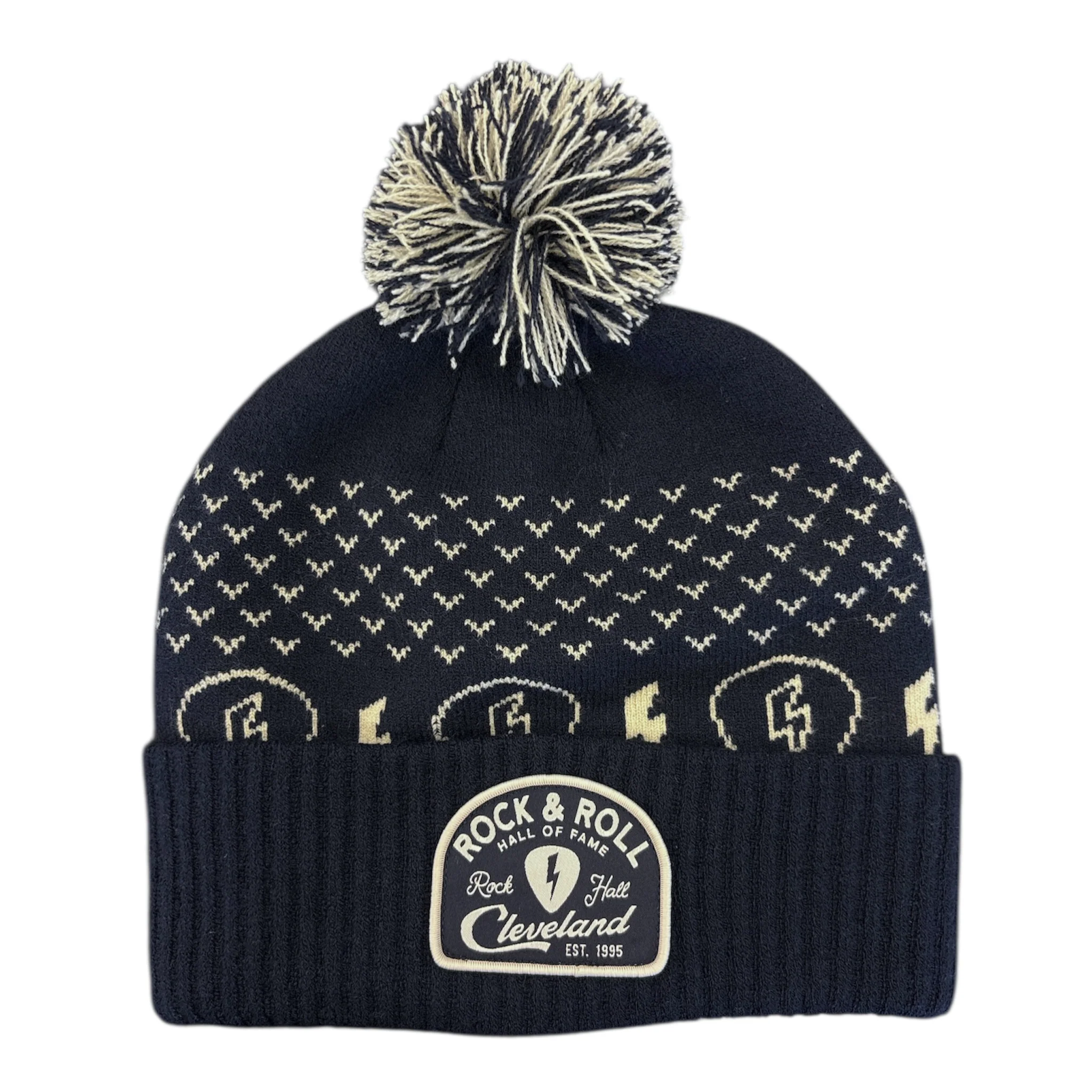 ROCK HALL BOLT PICK POM BEANIE