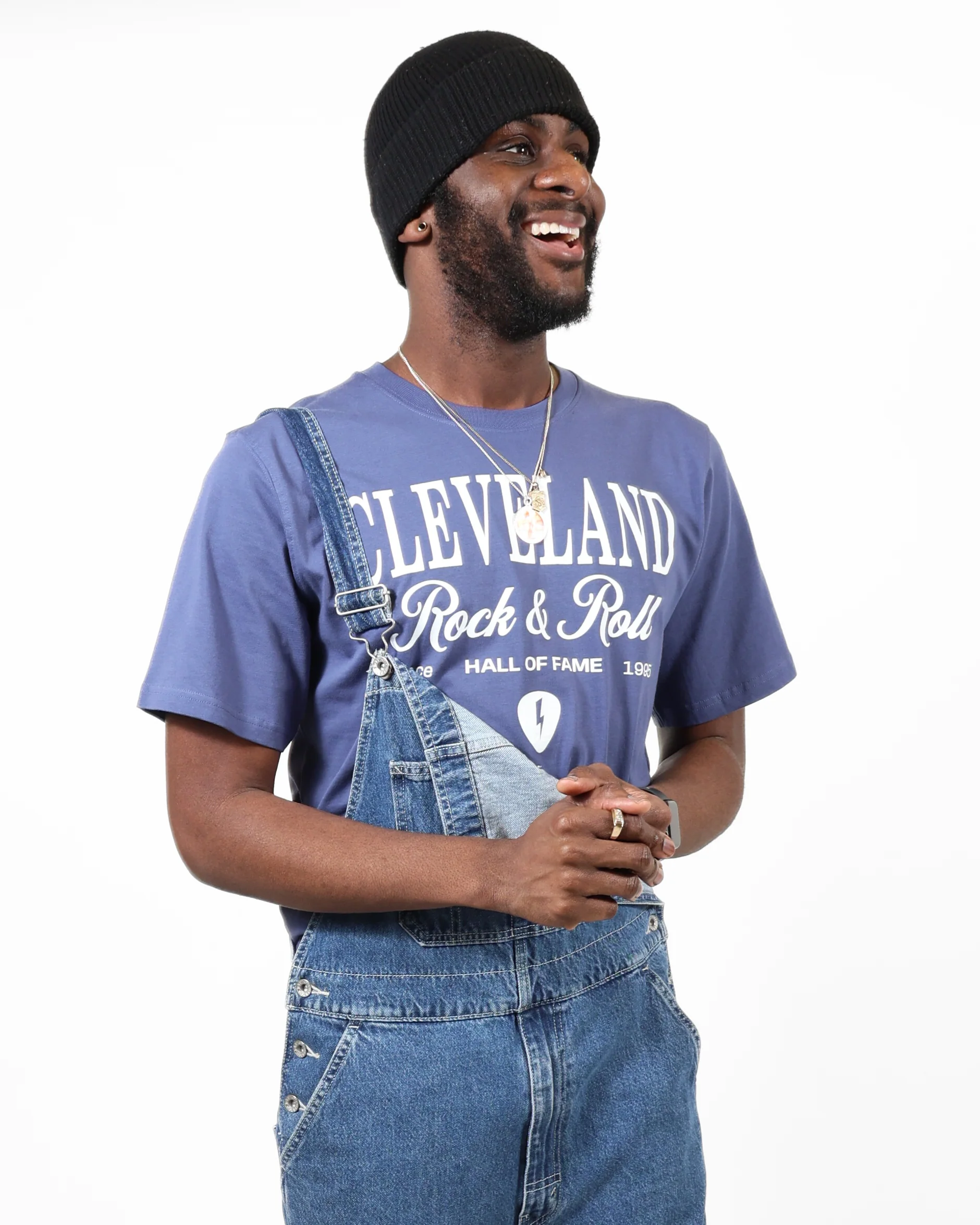 ROCK HALL CLEVELAND HERITAGE SCRIPT BLUE T-SHIRT - Image 2
