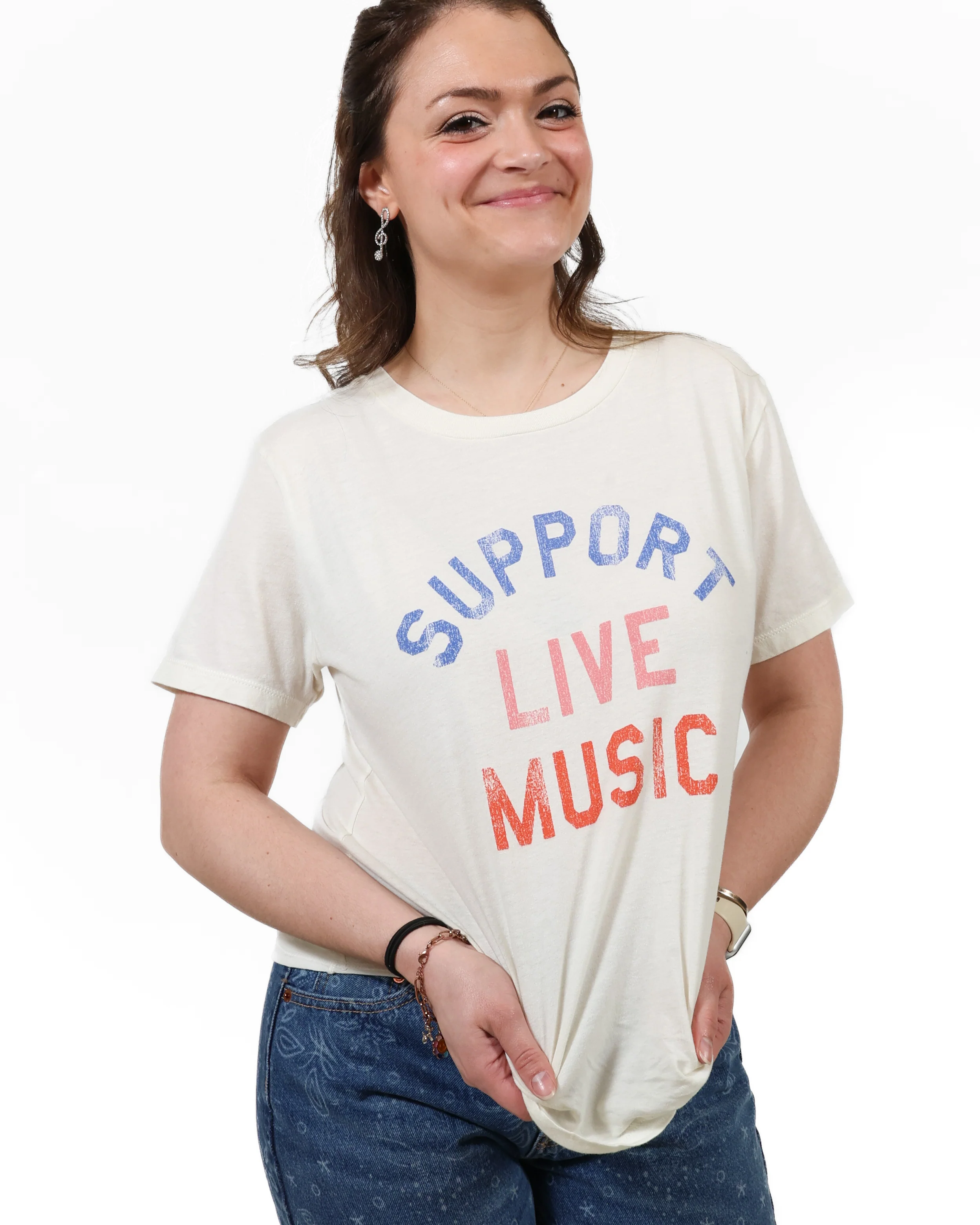ROCK HALL COLORFUL SUPPORT LIVE MUSIC FITTED T-SHIRT - Image 2
