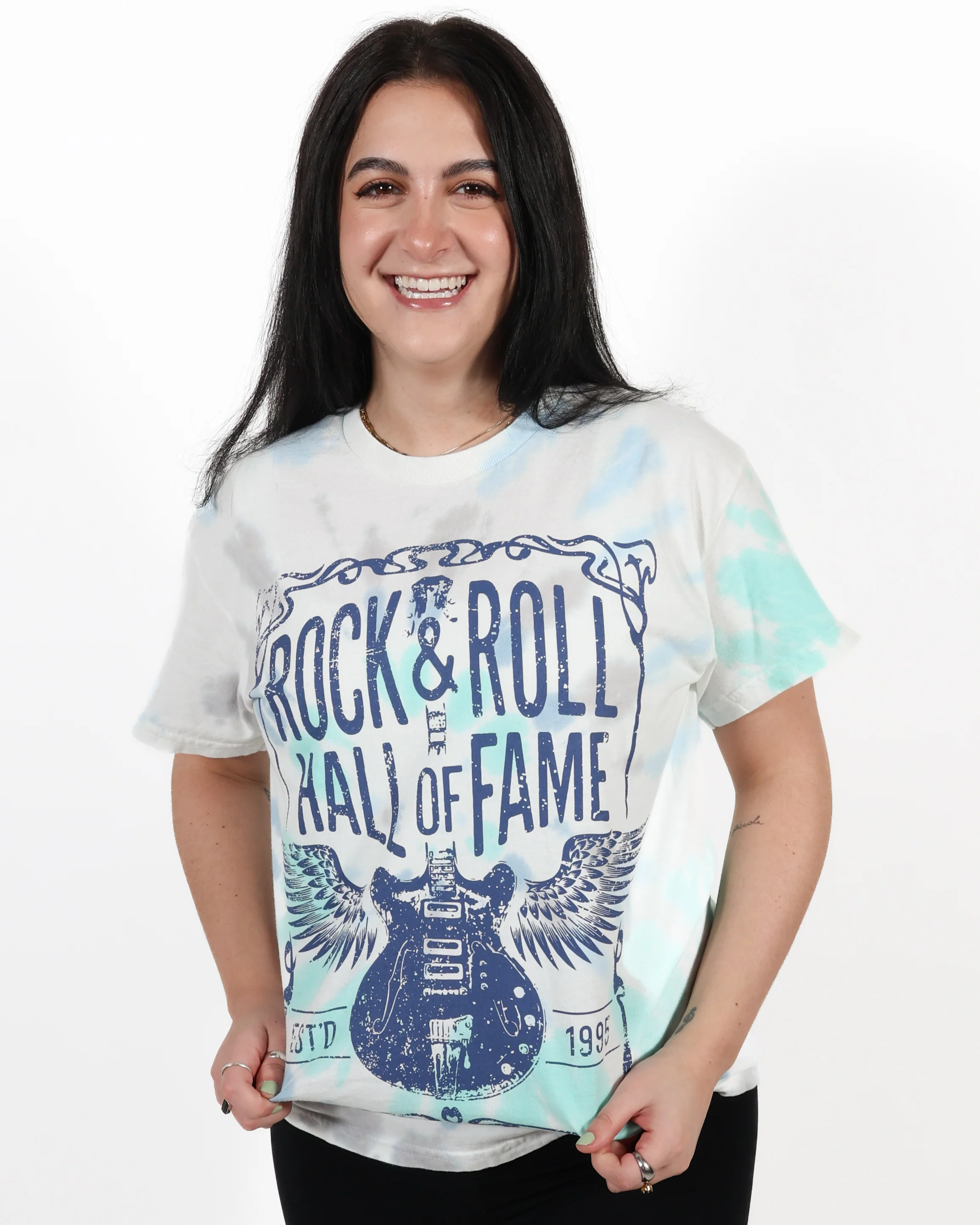 ROCK HALL FESTIVAL GUITAR BLUE TIE DYE T-SHIRT - Image 2