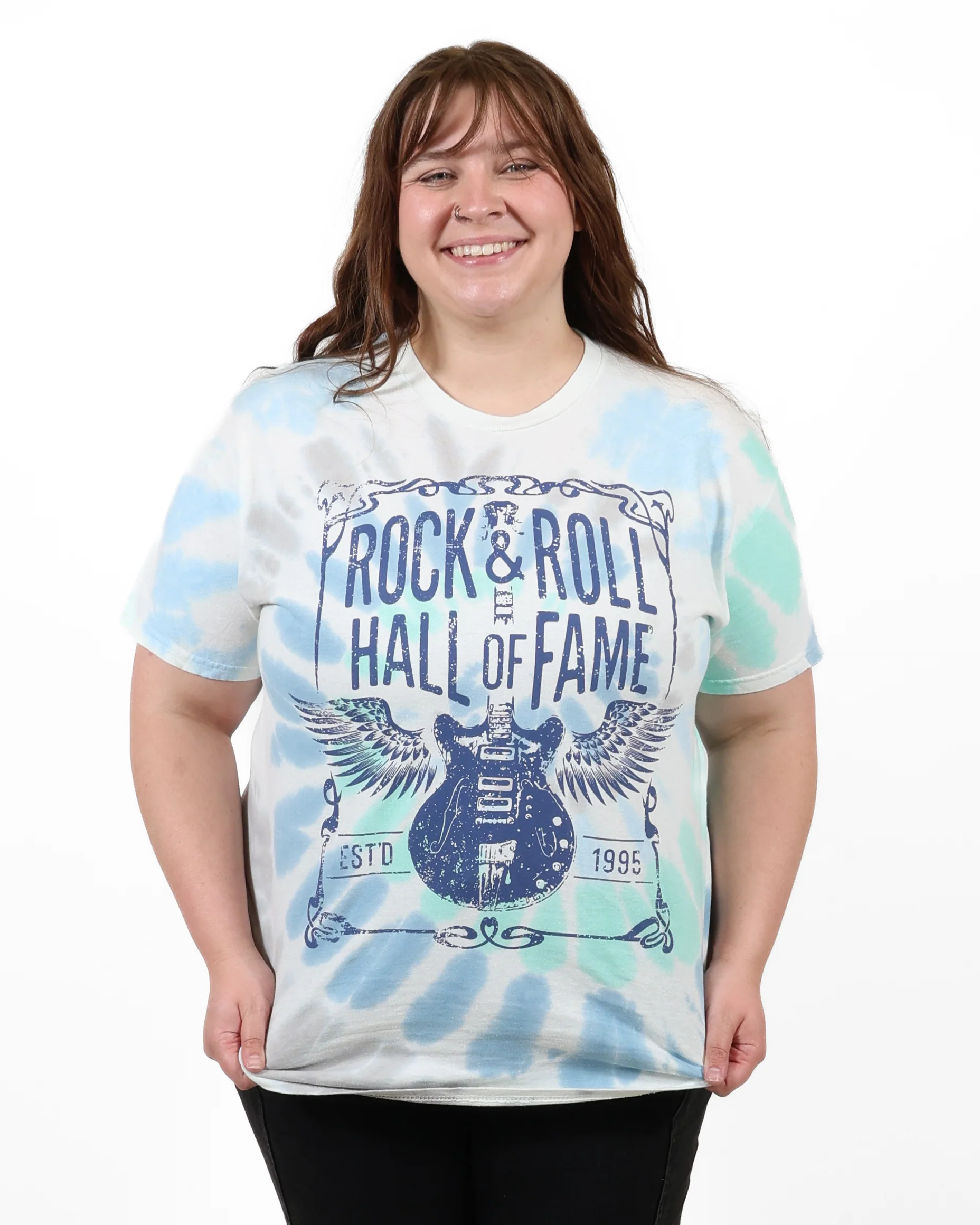 ROCK HALL FESTIVAL GUITAR BLUE TIE DYE T-SHIRT - Image 4