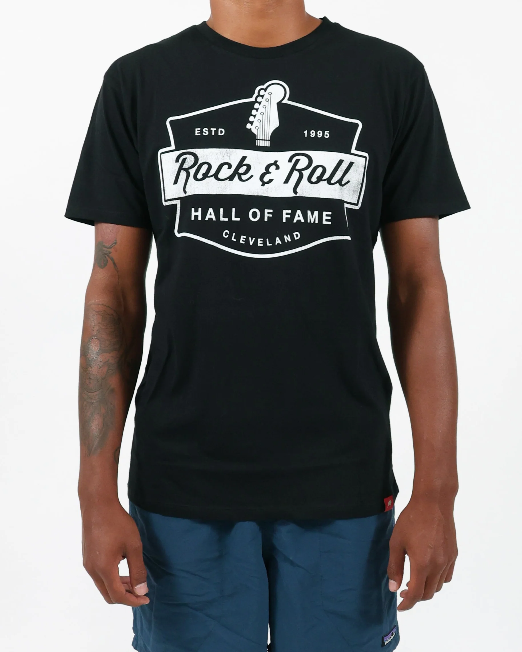 ROCK HALL HEADSTOCK BADGE T-SHIRT - Image 2