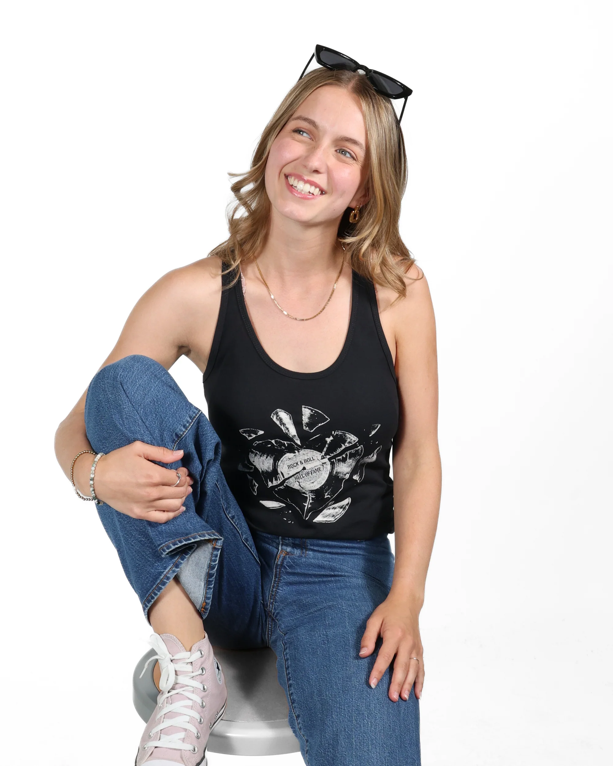 ROCK HALL HEART BEATS FITTED TANK TOP - Image 4